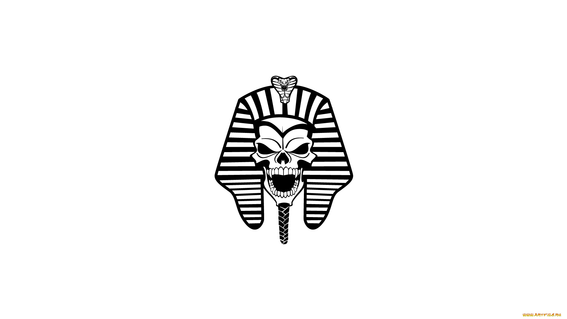 рисованное, минимализм, snake, skull, egyptian, pharaoh