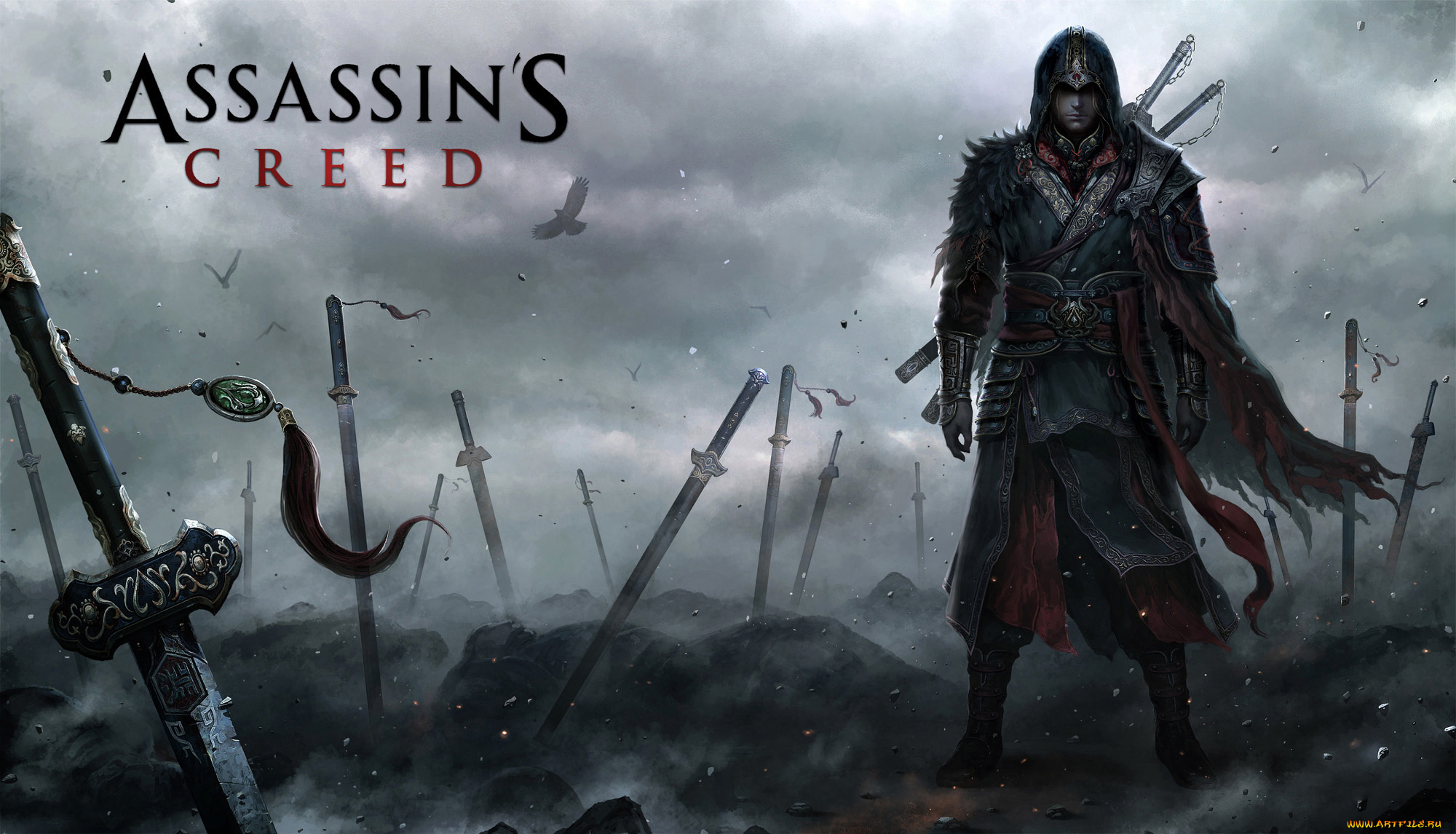 видео, игры, assassin`s, creed, мужчина, фон, униформа, меч