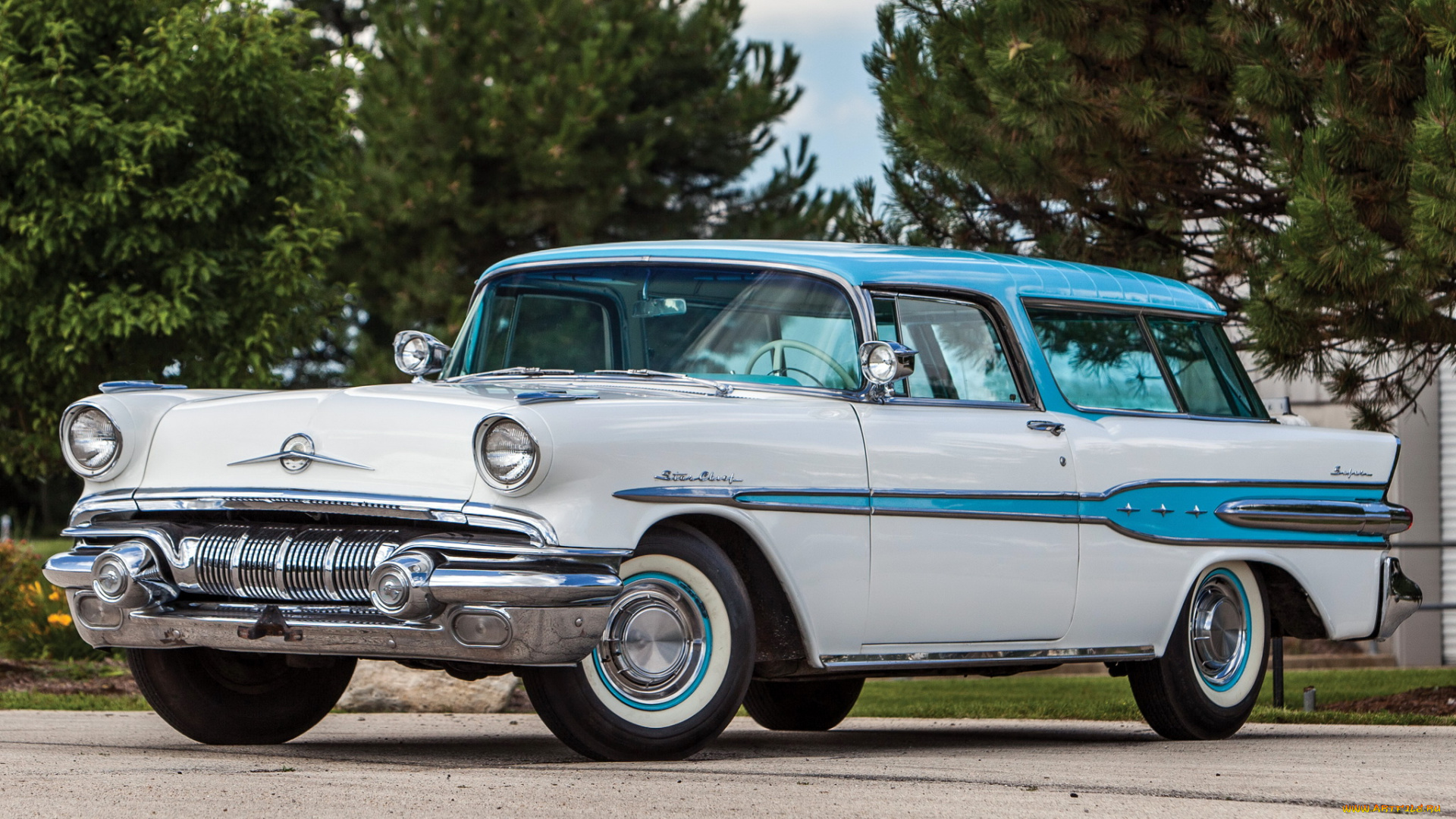 автомобили, pontiac, 2-door, 1957г, chief, 2764df, star, custom, safari