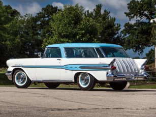 обоя автомобили, pontiac, custom, star, chief, 1957г, 2764df, 2-door, safari