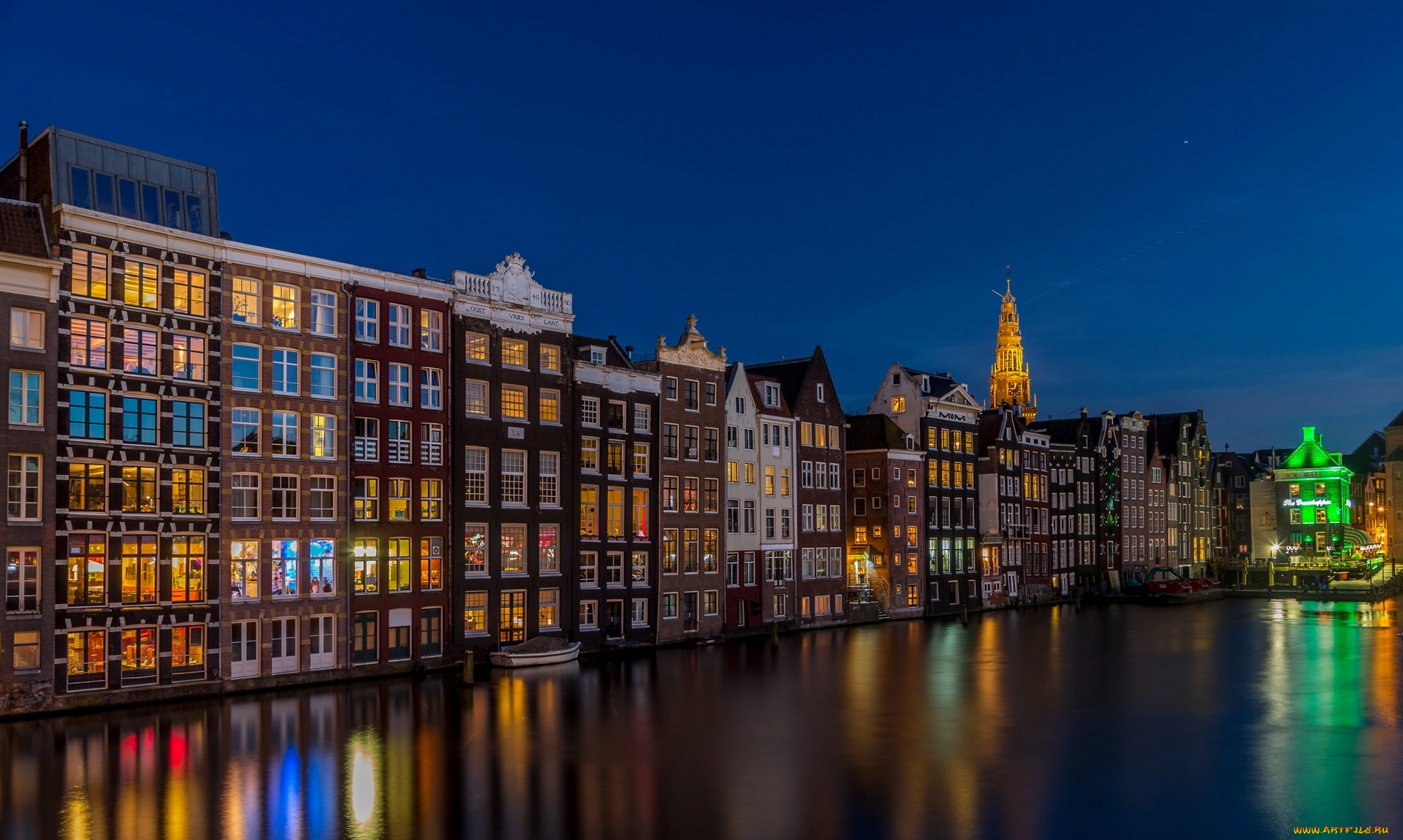 амстердам, города, амстердам, , нидерланды, свет, здания, водоем