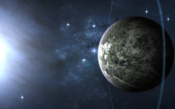 Картинка космос арт tadp0l3 планета кольца звезда