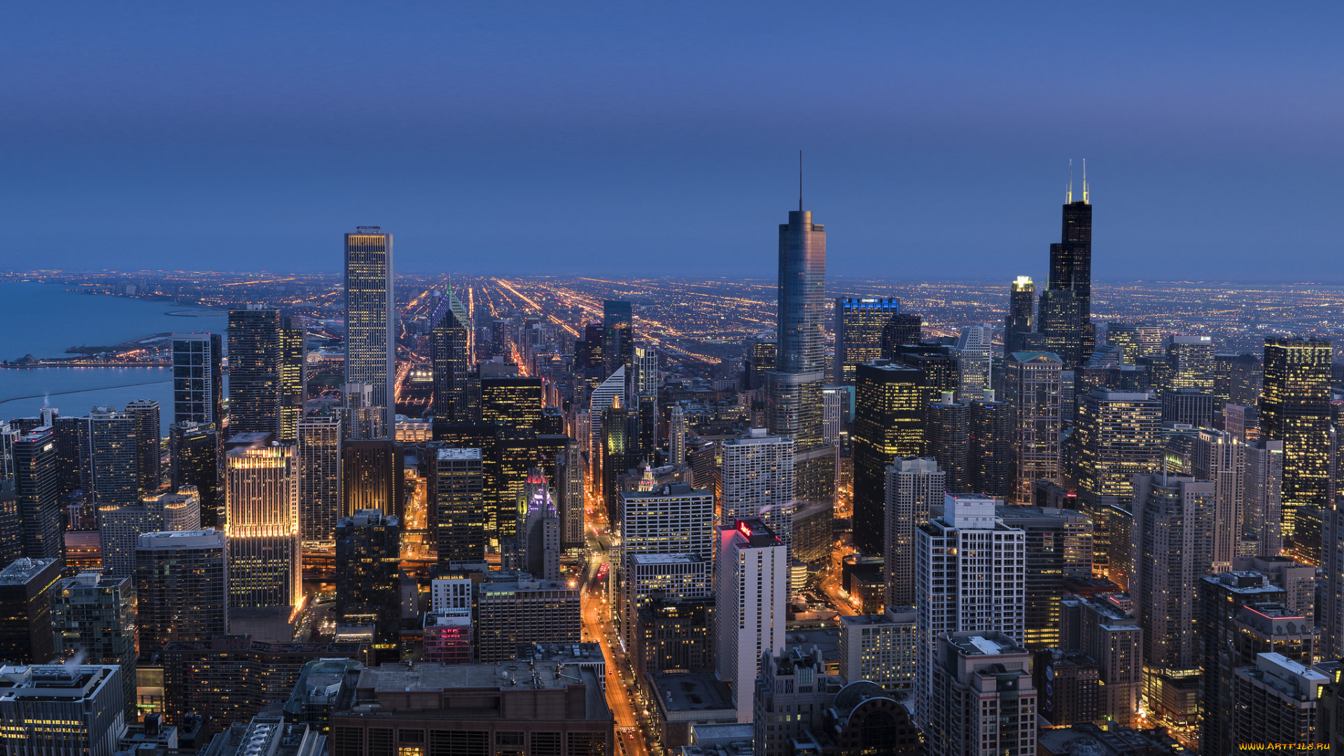 chicago, города, Чикаго, , сша, панорама