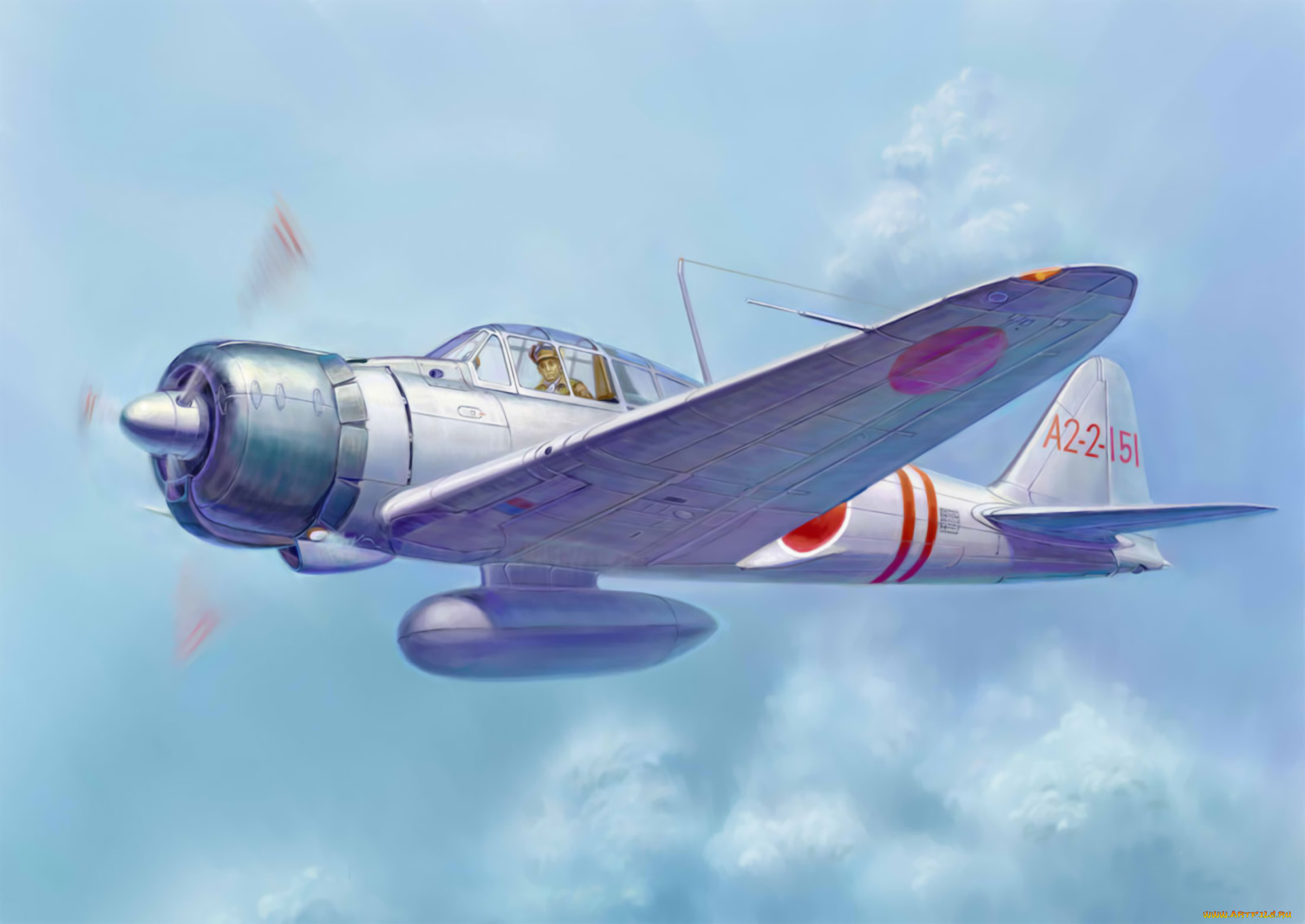 рисованное, авиация, war, mitsubishi, a6m, zero, japanese, fighter, painting, ww2, art, aviation