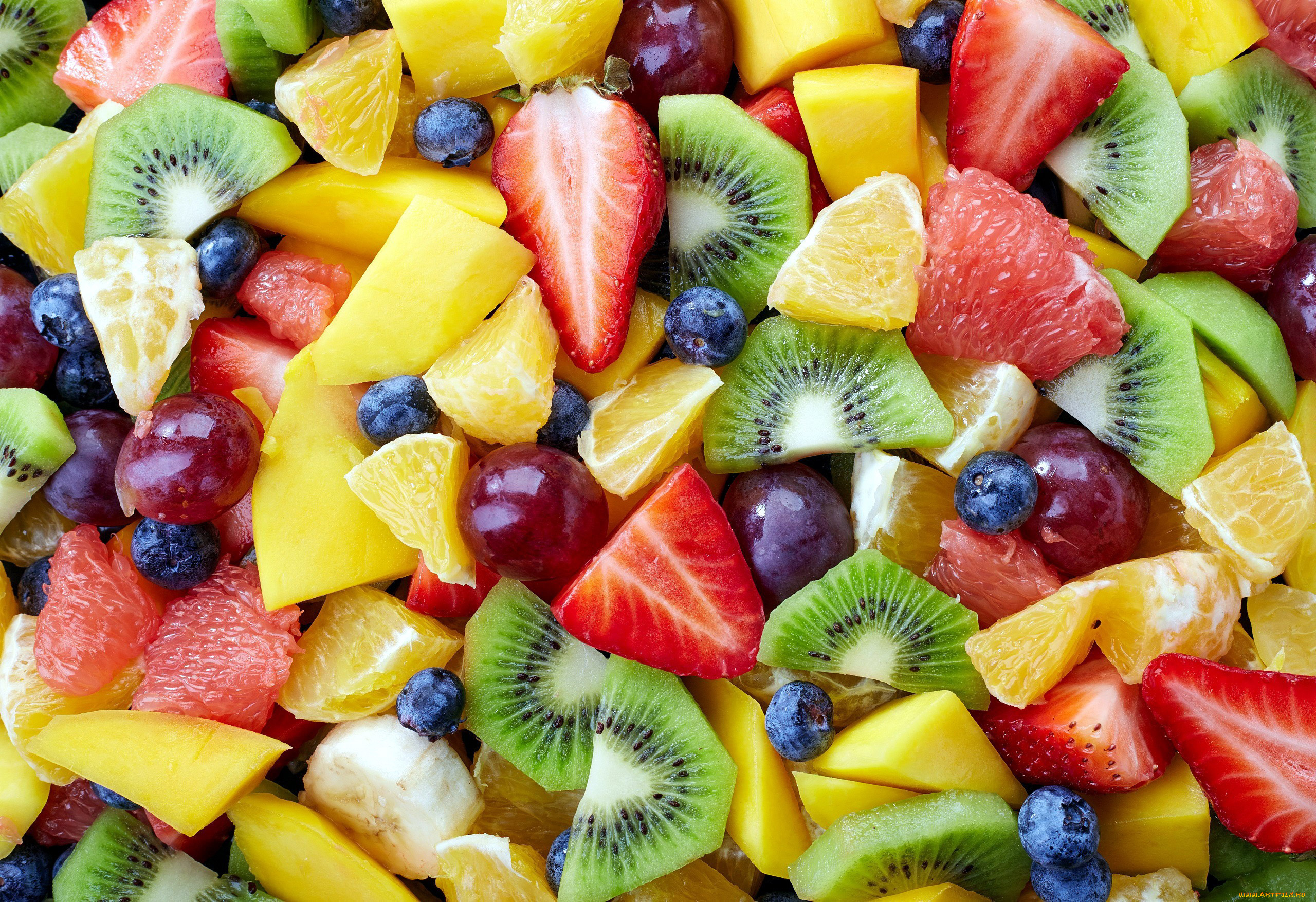 еда, фрукты, , ягоды, черника, виноград, клубника, киви