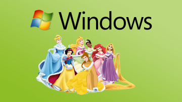 обоя компьютеры, windows xp, девушки, взгляд, фон, логотип