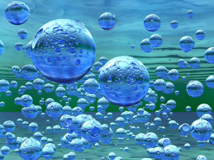 обоя 3д графика, abstract , абстракции, вода, пузыри