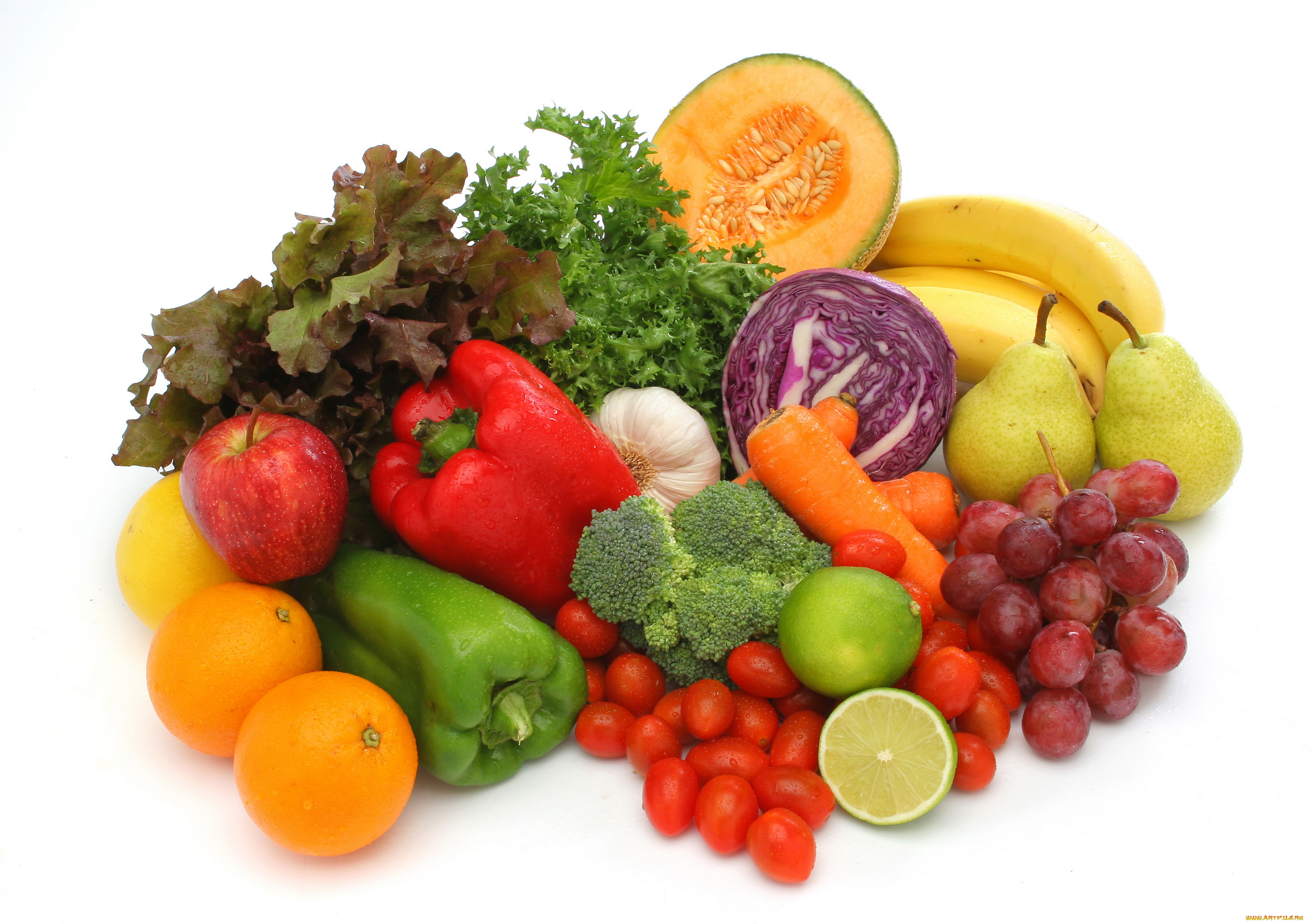 еда, фрукты, овощи, вместе, перец, груши, апельсины