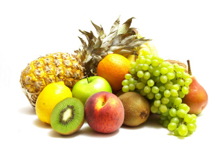 обоя еда, фрукты, ягоды, ананас, виноград, киви
