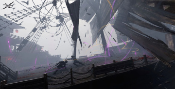 Картинка фэнтези _ghost+blade+ +призрачный+клинок корабль поединок туман