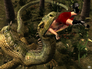 Картинка 3д+графика фантазия+ fantasy лес динозавр