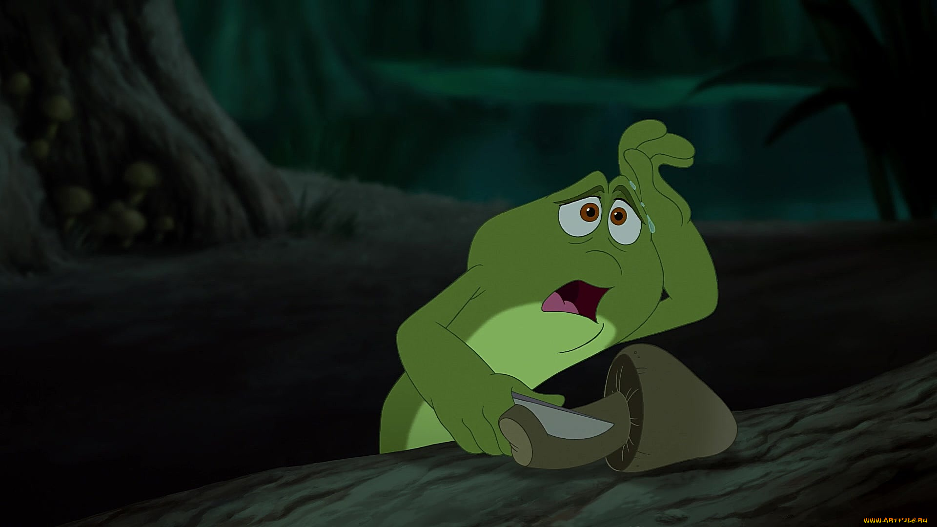 мультфильмы, the, princess, and, the, frog, гриб, лягушка, водоем