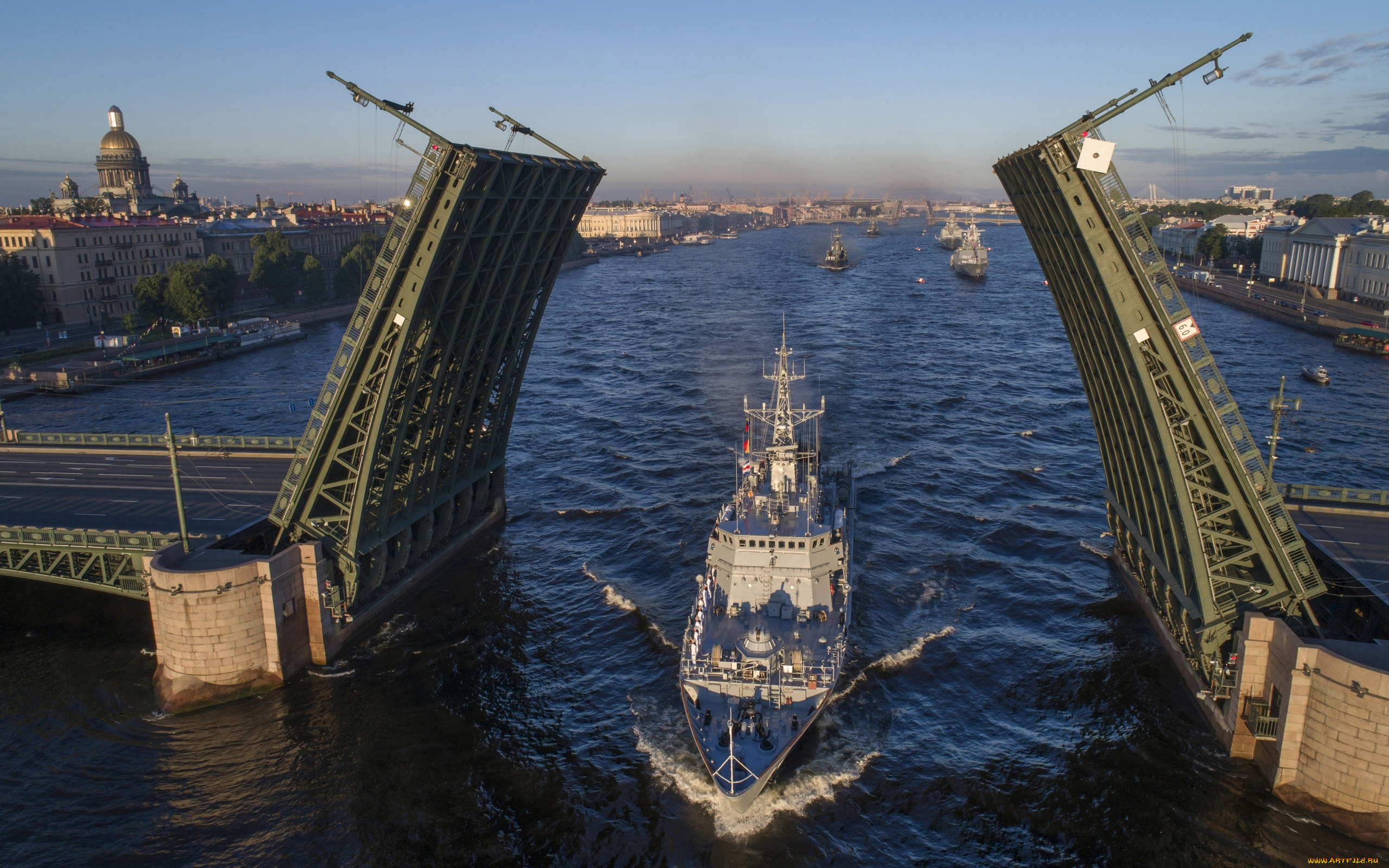 корабли, другое, петербург, нева, мост, корабль