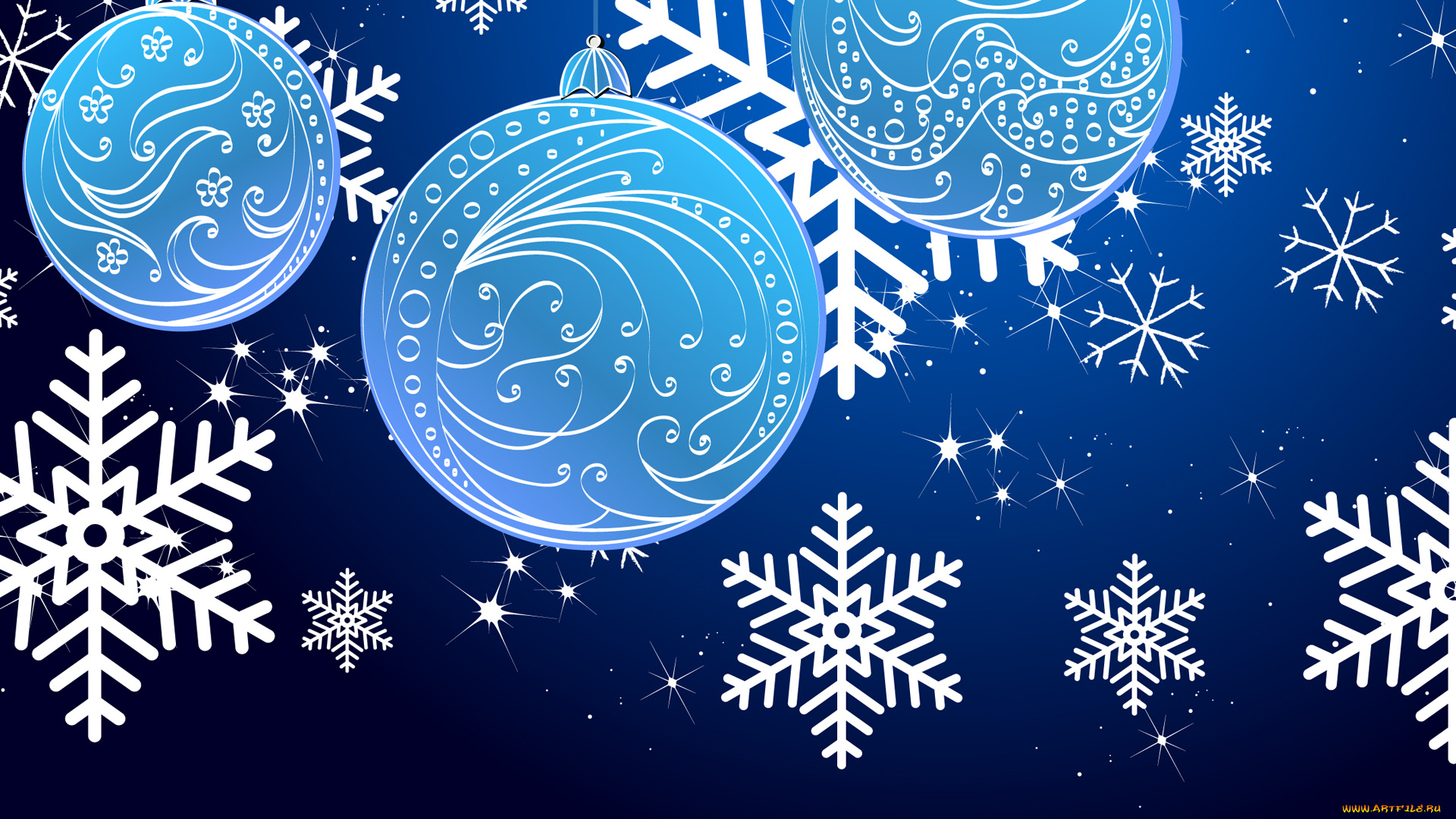 праздничные, векторная, графика, , новый, год, шарики, снежинки