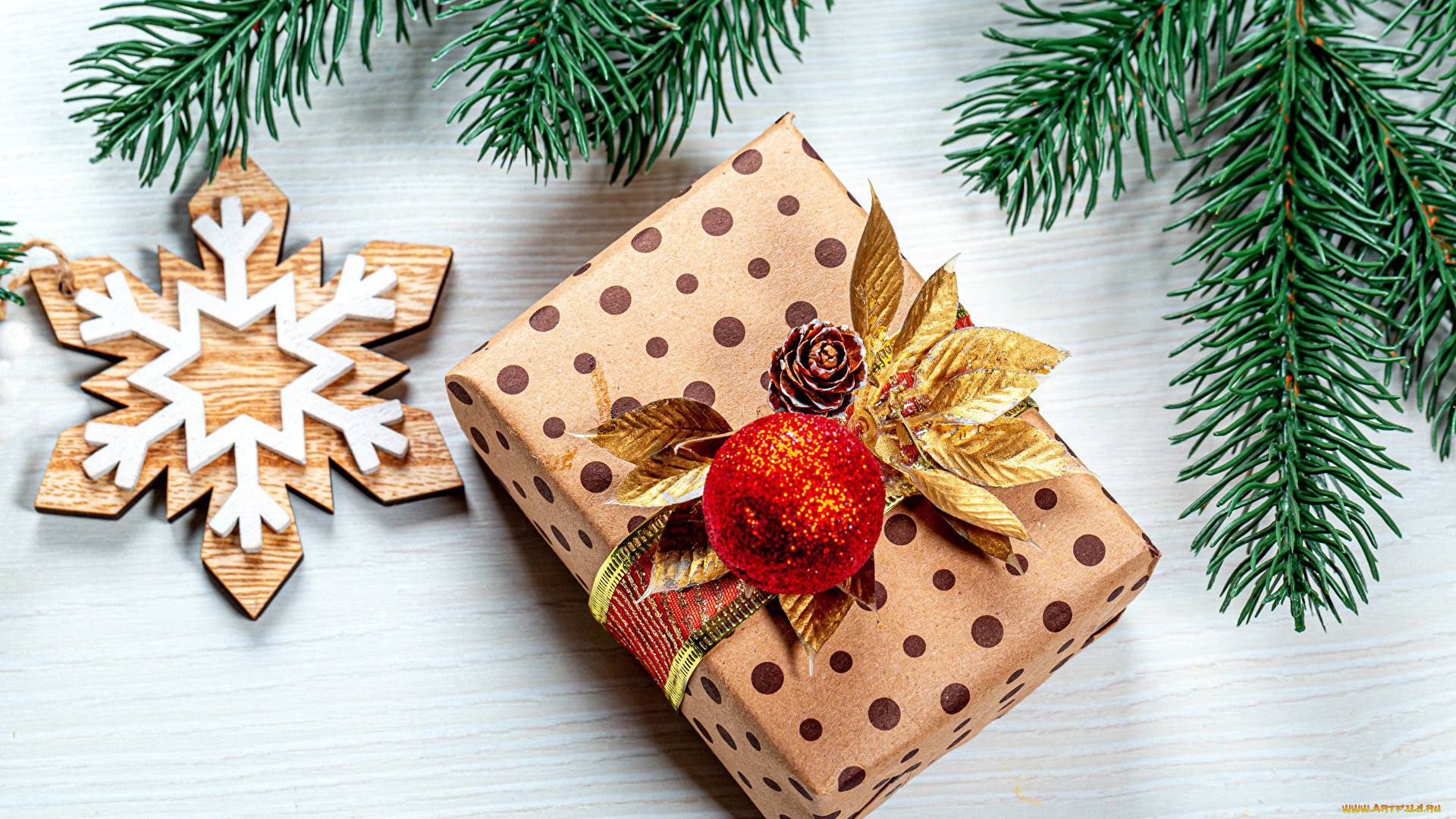 праздничные, подарки, и, коробочки, снежинка, подарок, шарик