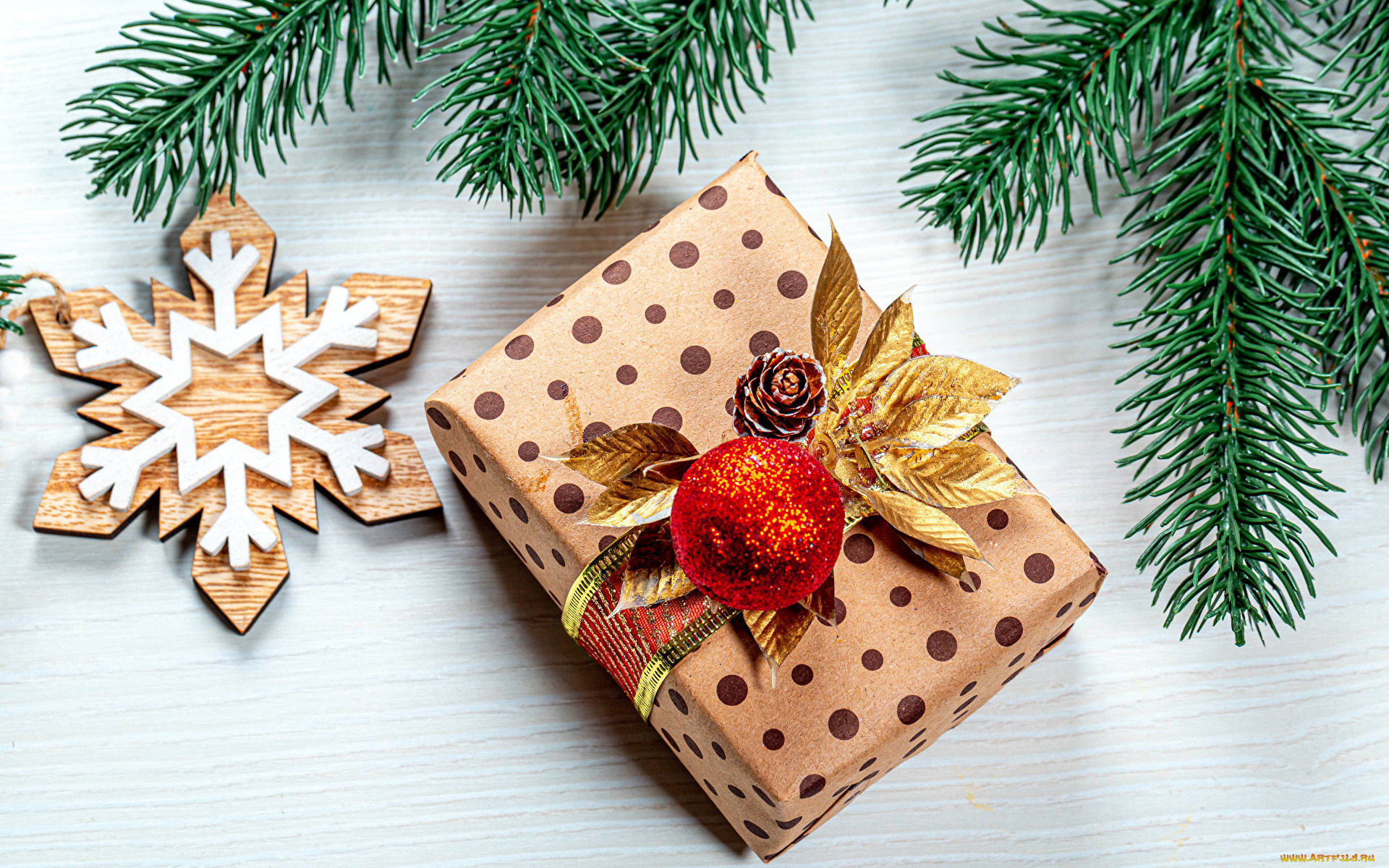 праздничные, подарки, и, коробочки, снежинка, подарок, шарик