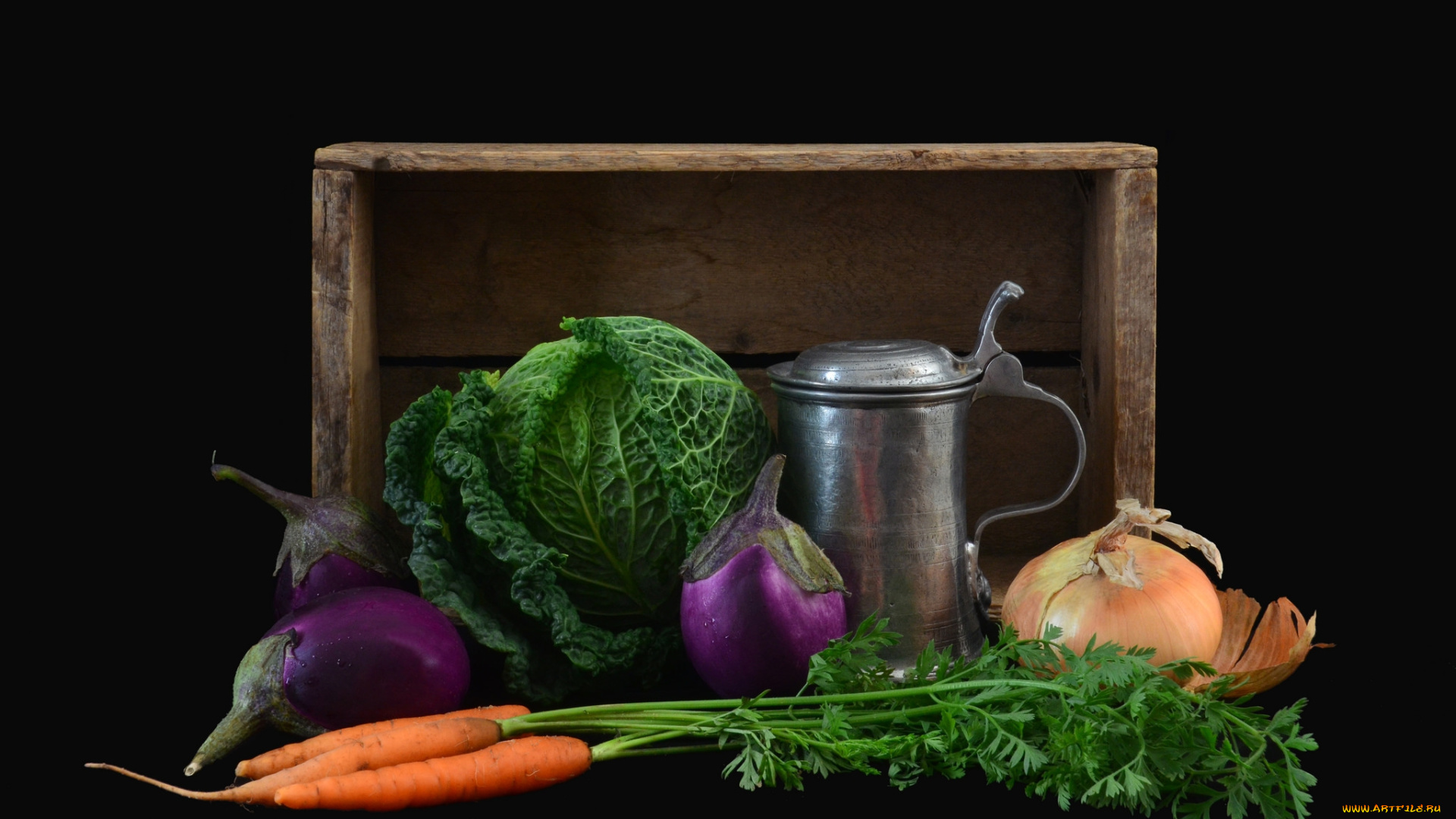 еда, овощи, баклажаны, капуста, морковка, лук