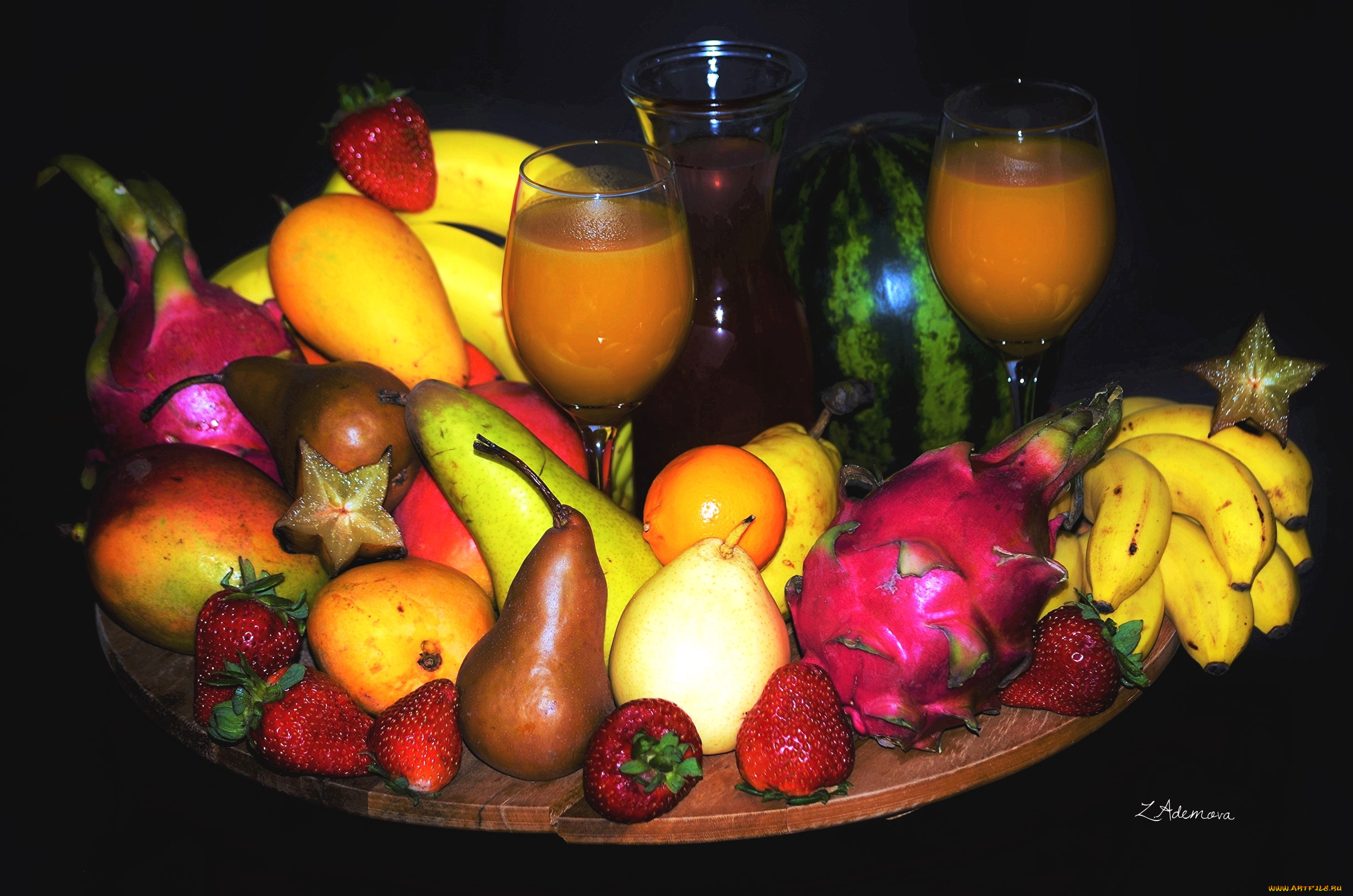 еда, фрукты, , ягоды, ягоды, арбуз, клубника, карамболь, сок, груша, банан, манго, питахайя