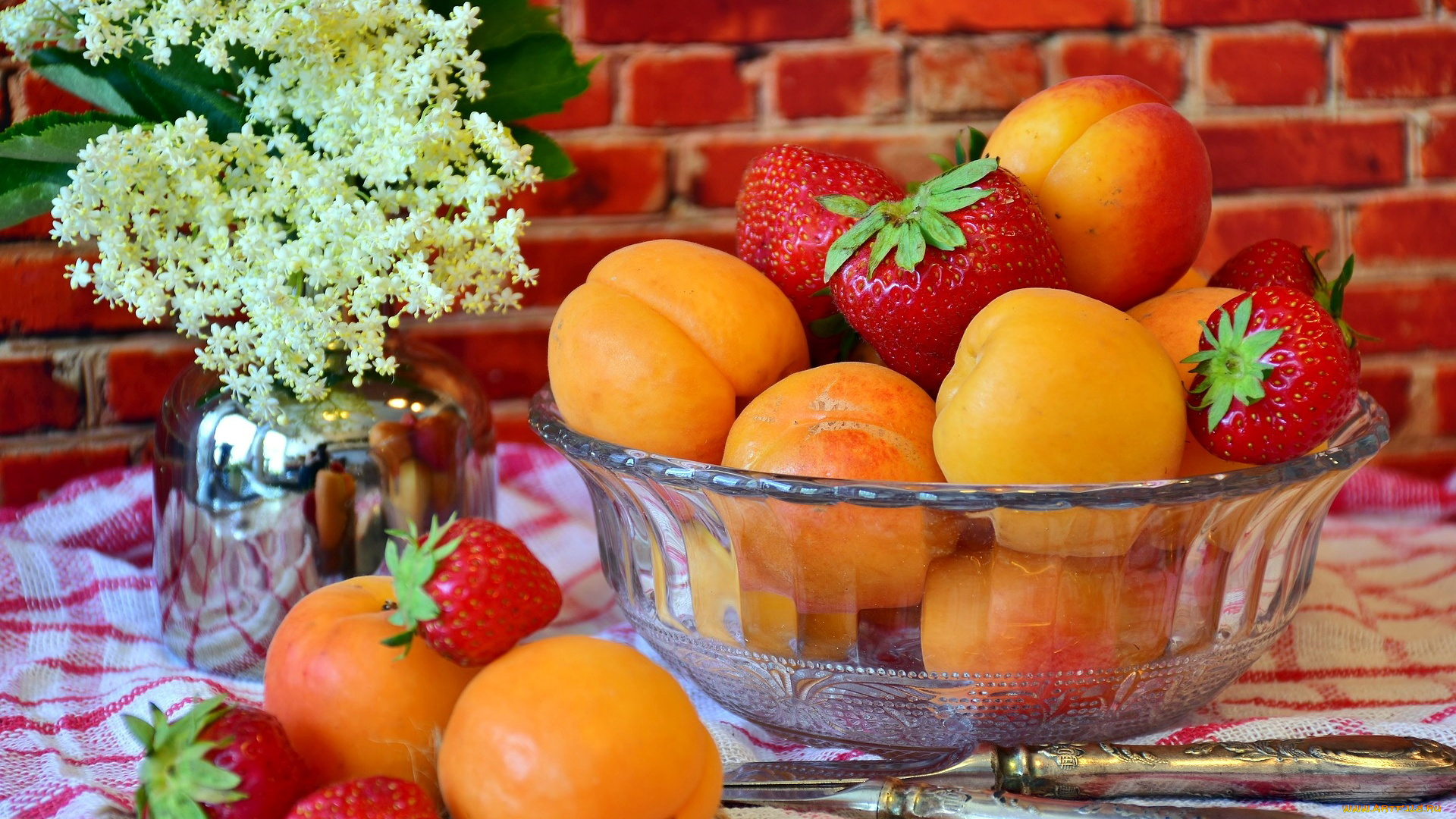 еда, фрукты, , ягоды, персики, клубника