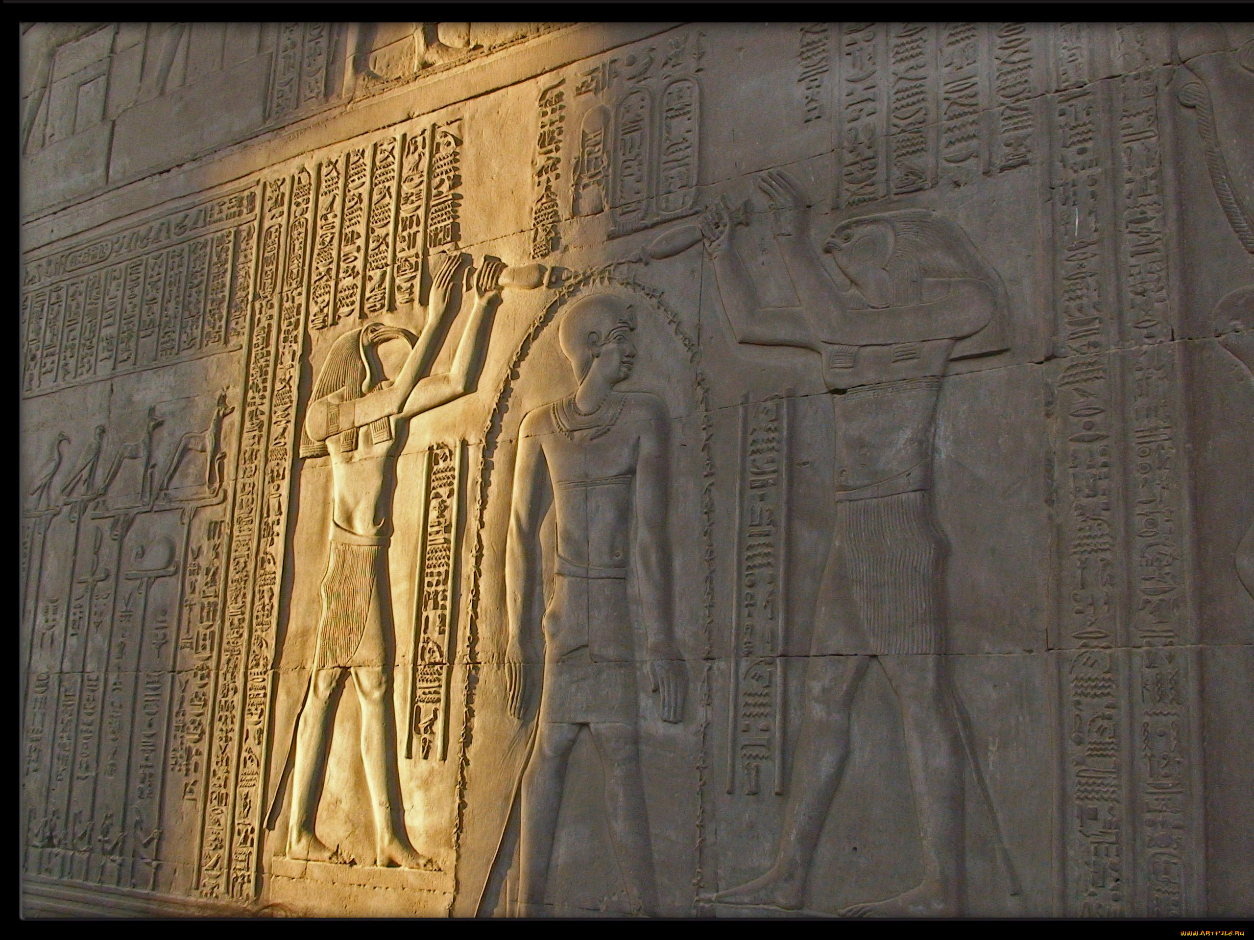 разное, рельефы, статуи, музейные, экспонаты, древний, египет