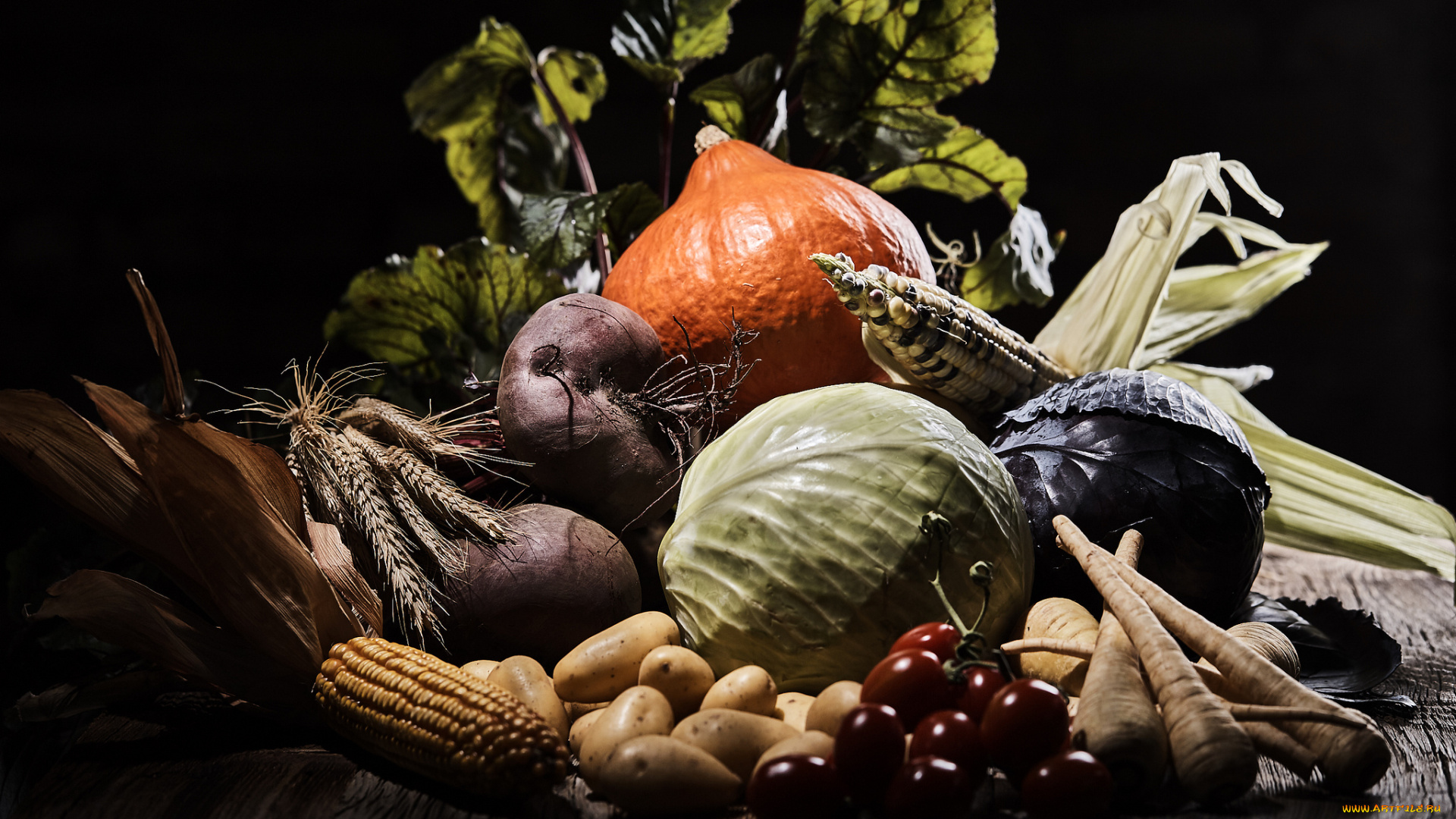 еда, овощи, урожай, кукуруза, картофель, капуста, свекла