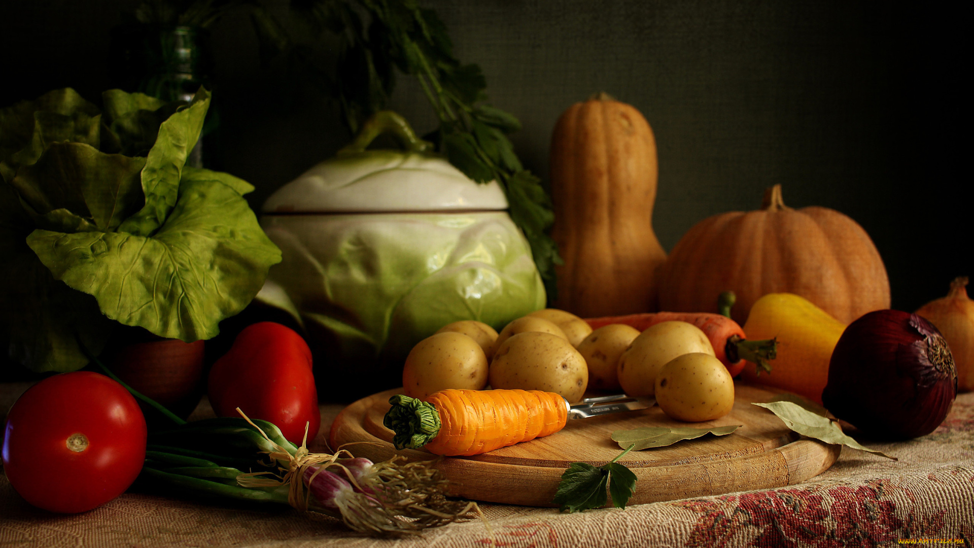 еда, овощи, тыква, помидоры, морковь, картофель, томаты