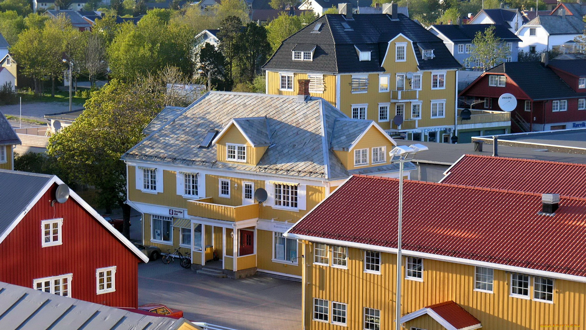норвегия, нур, трёнделаг, викна, города, здания, дома, улицы