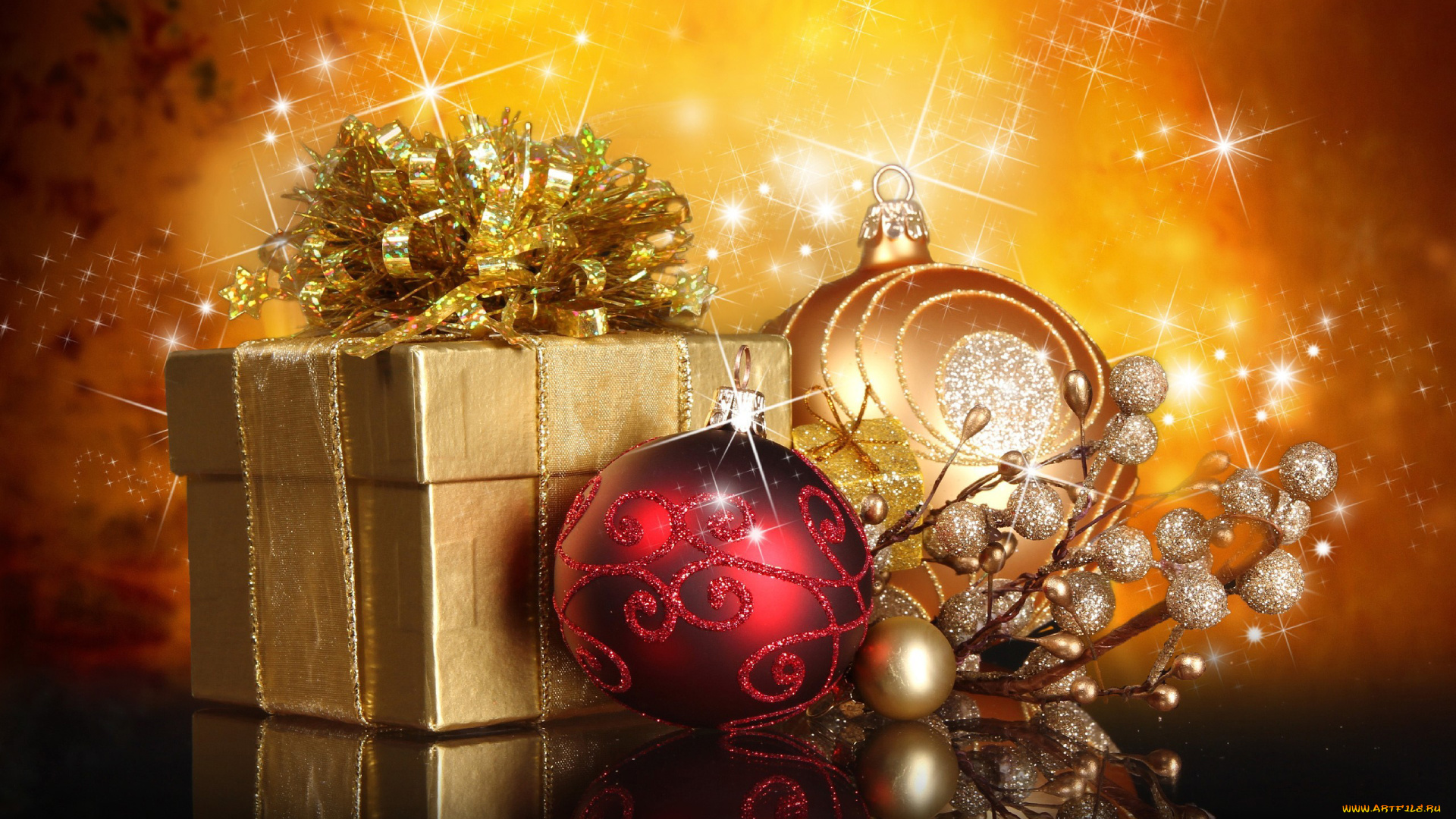 праздничные, подарки, коробочки, бант, шарики, подарок, коробка