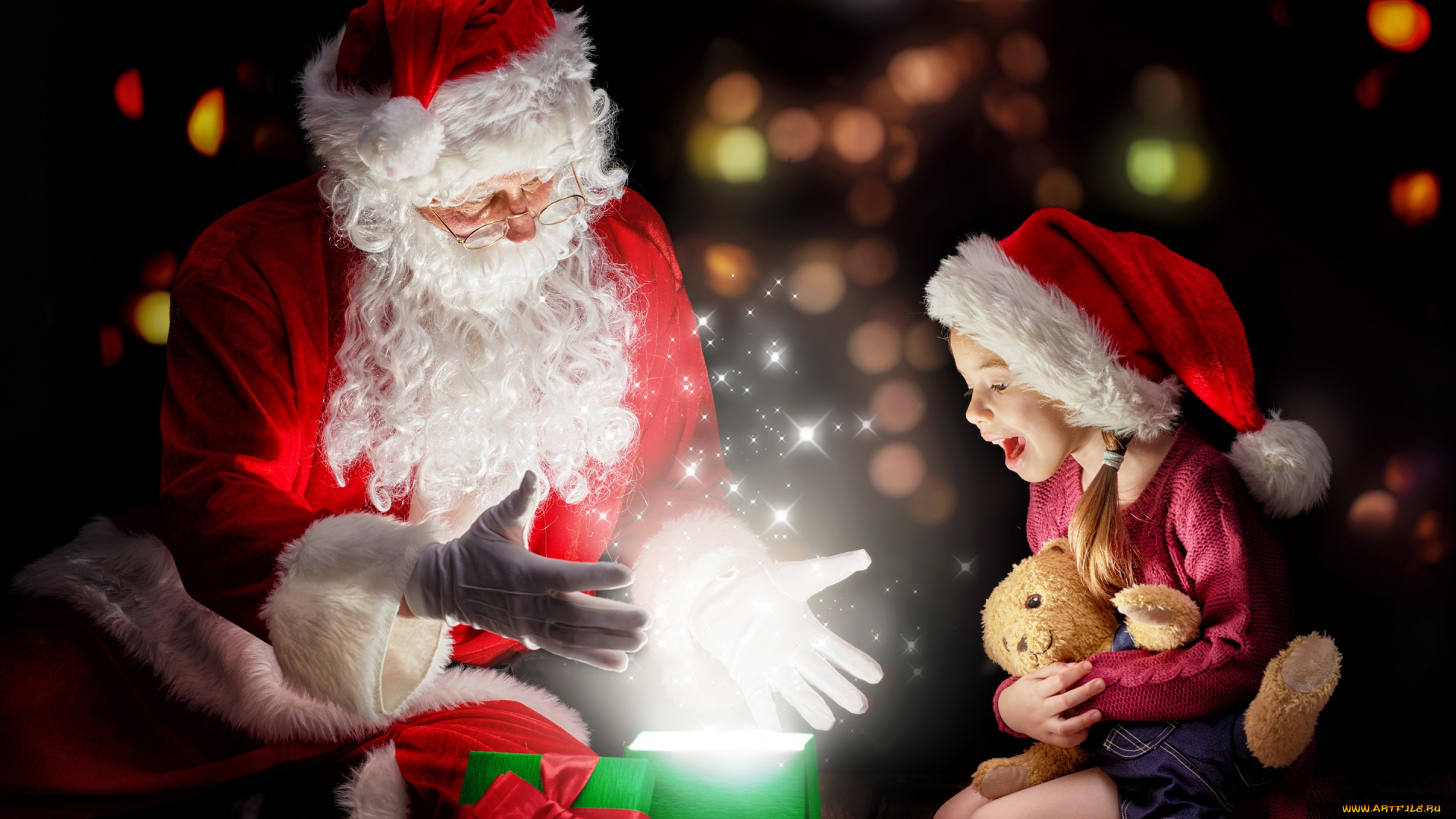 праздничные, -, разное, , новый, год, подарок, gift, девочка, дед, мороз, новый, год, toy, baby, santa, claus, christmas, new, year, волшебство, игрушка
