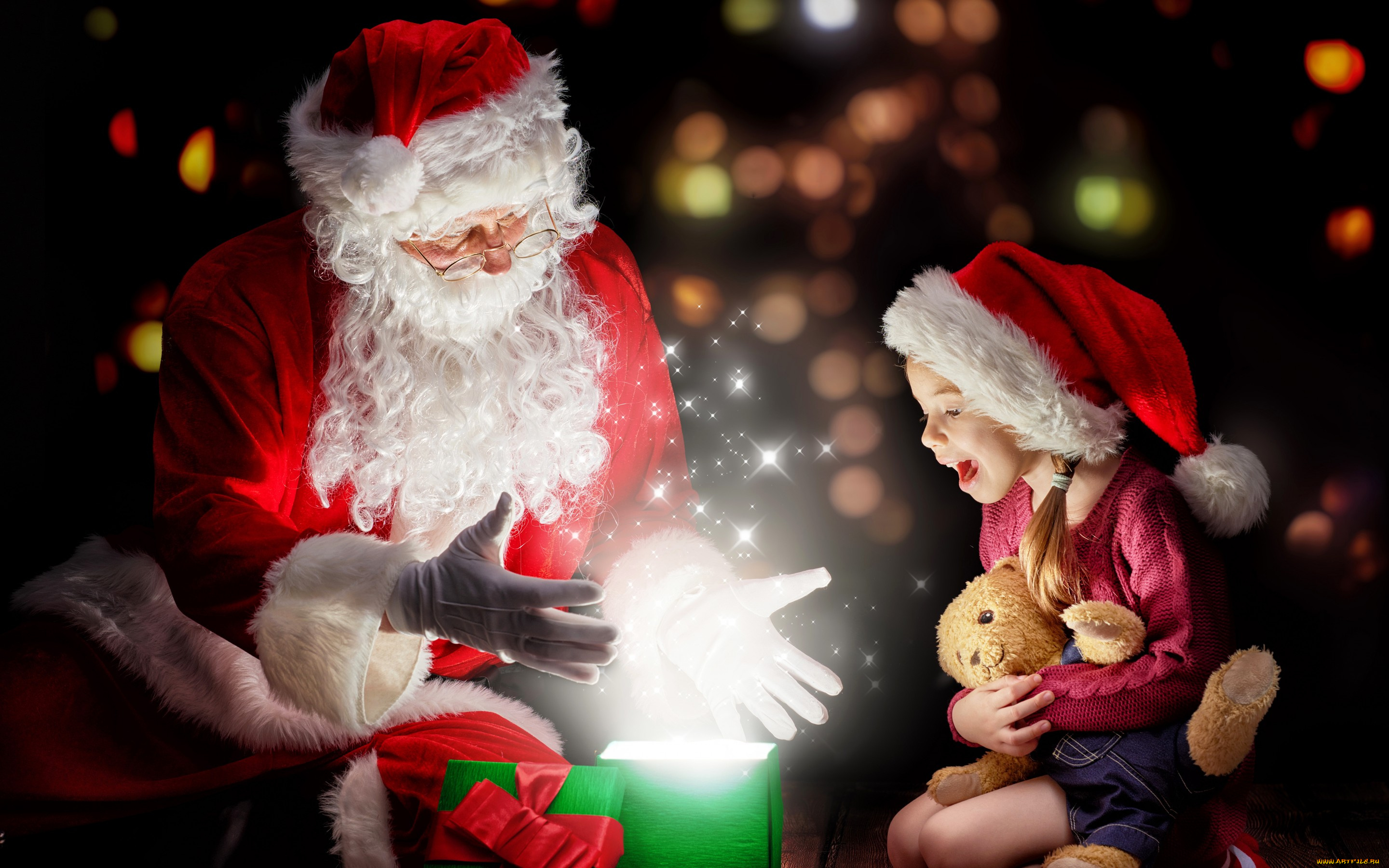 праздничные, -, разное, , новый, год, подарок, gift, девочка, дед, мороз, новый, год, toy, baby, santa, claus, christmas, new, year, волшебство, игрушка