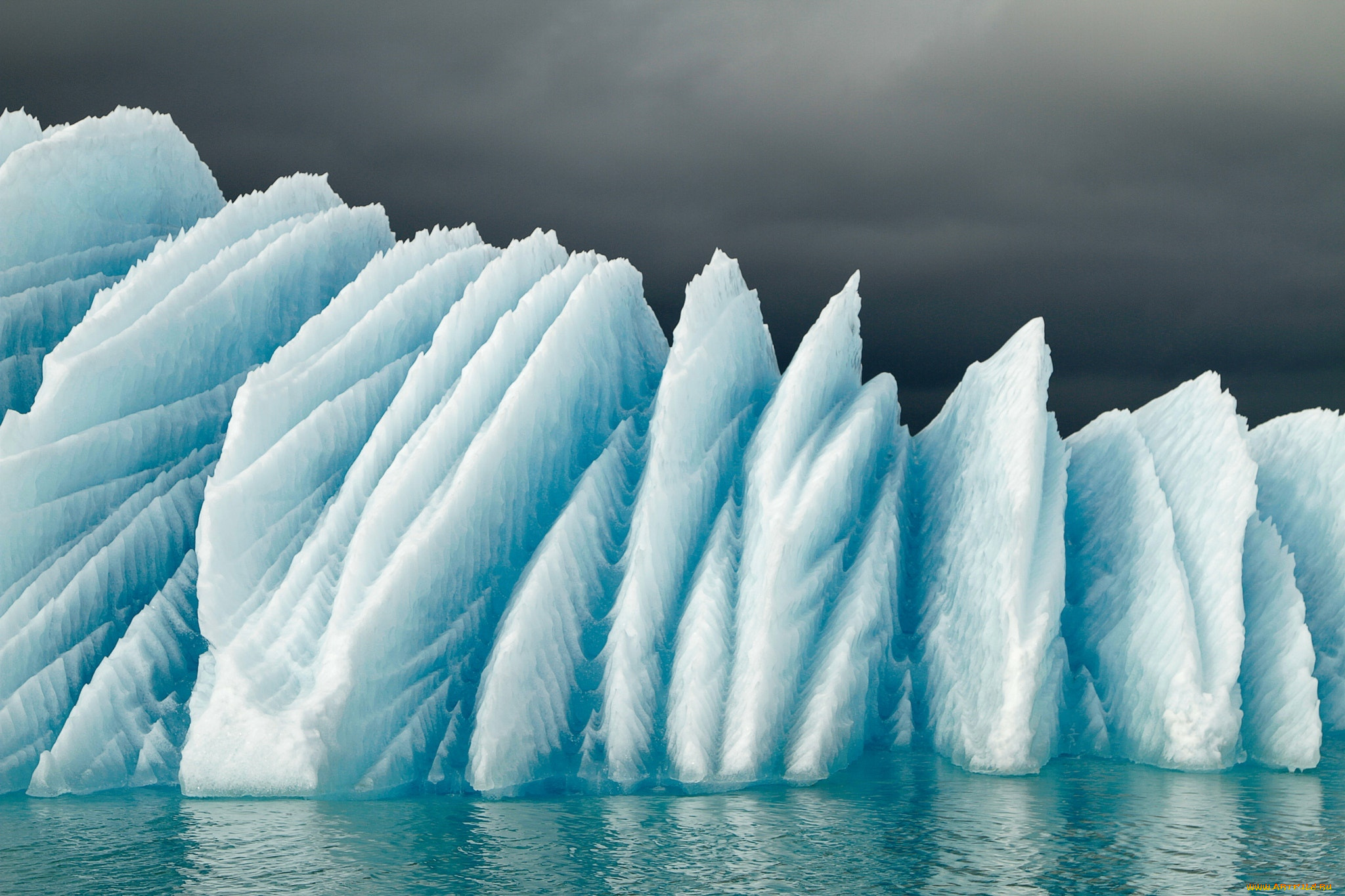 природа, айсберги, и, ледники, ледник, лед, море