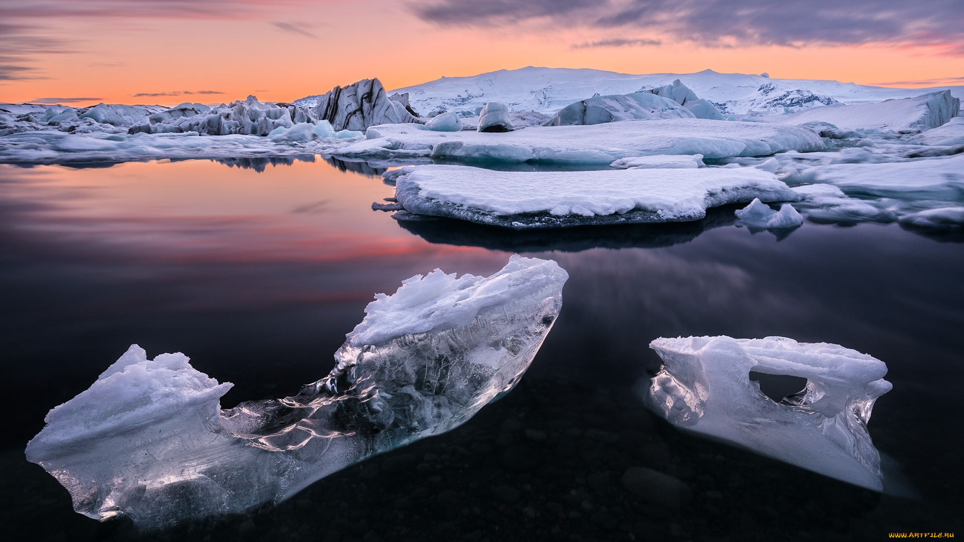 природа, айсберги, и, ледники, лед, озеро, йёкюльсаурлоун, в, исландии