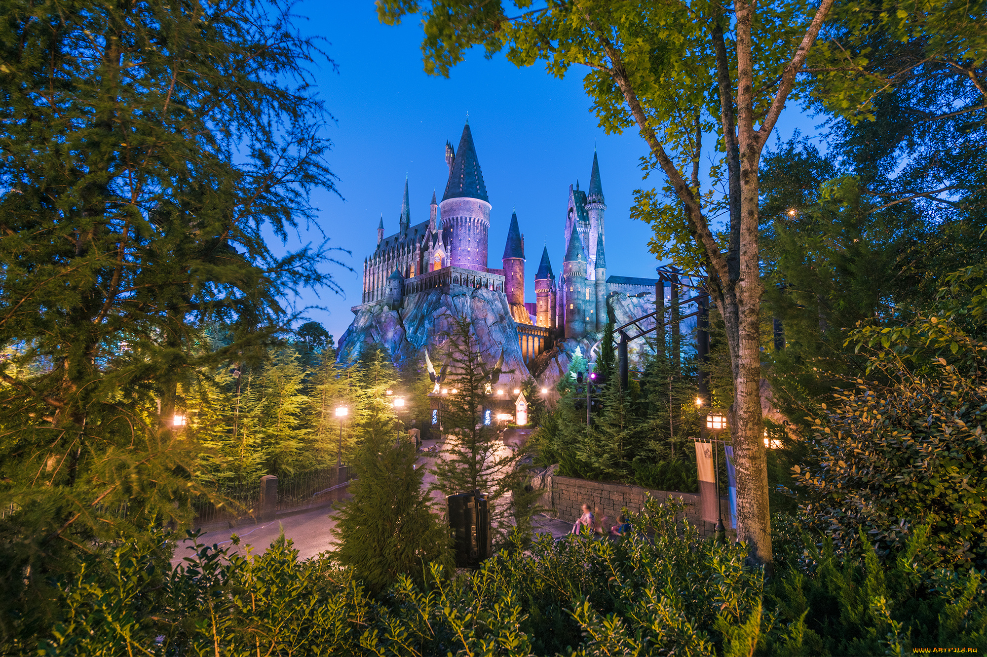 hogwarts, castle, -, wizarding, world, of, harry, potter, города, диснейленд, замок, парк