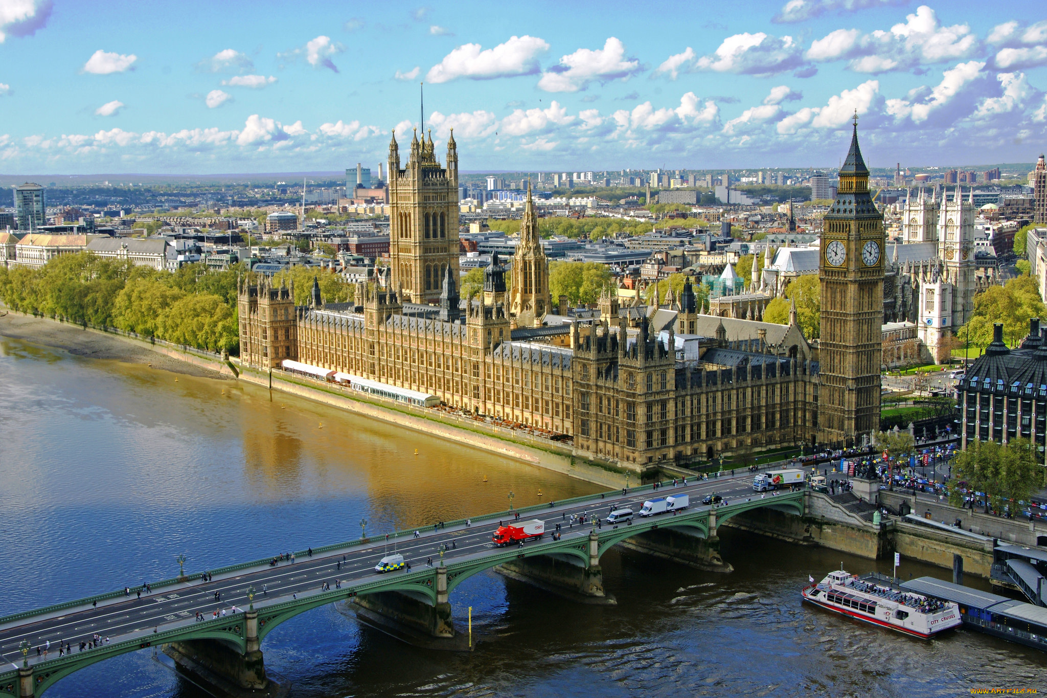 london, города, лондон, , великобритания, парламент, мост, река