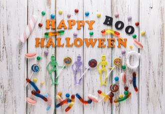 Картинка праздничные хэллоуин мармелад паук надпись скелет праздник