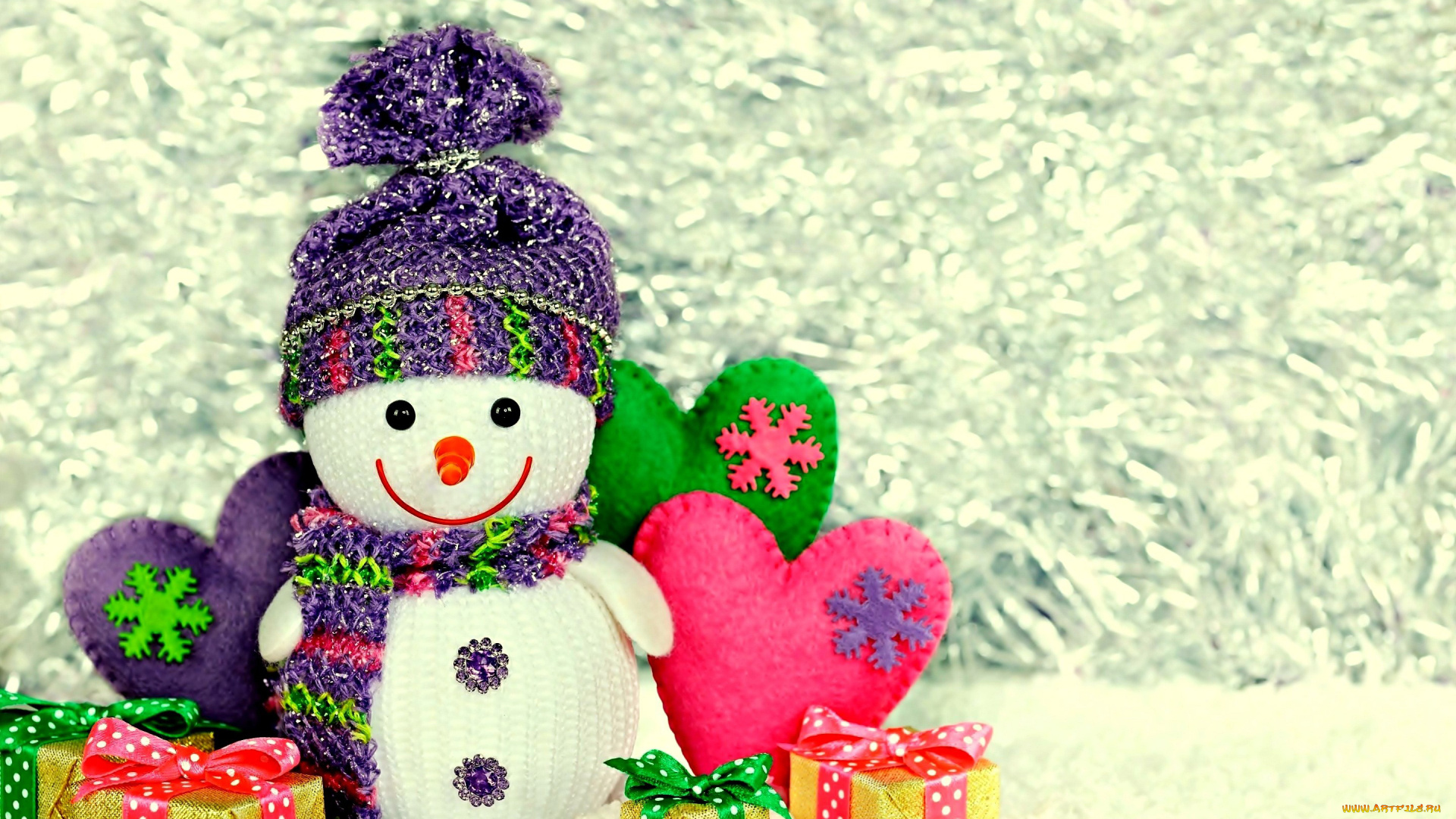 праздничные, снеговики, подарки, банты, коробки, сердечки