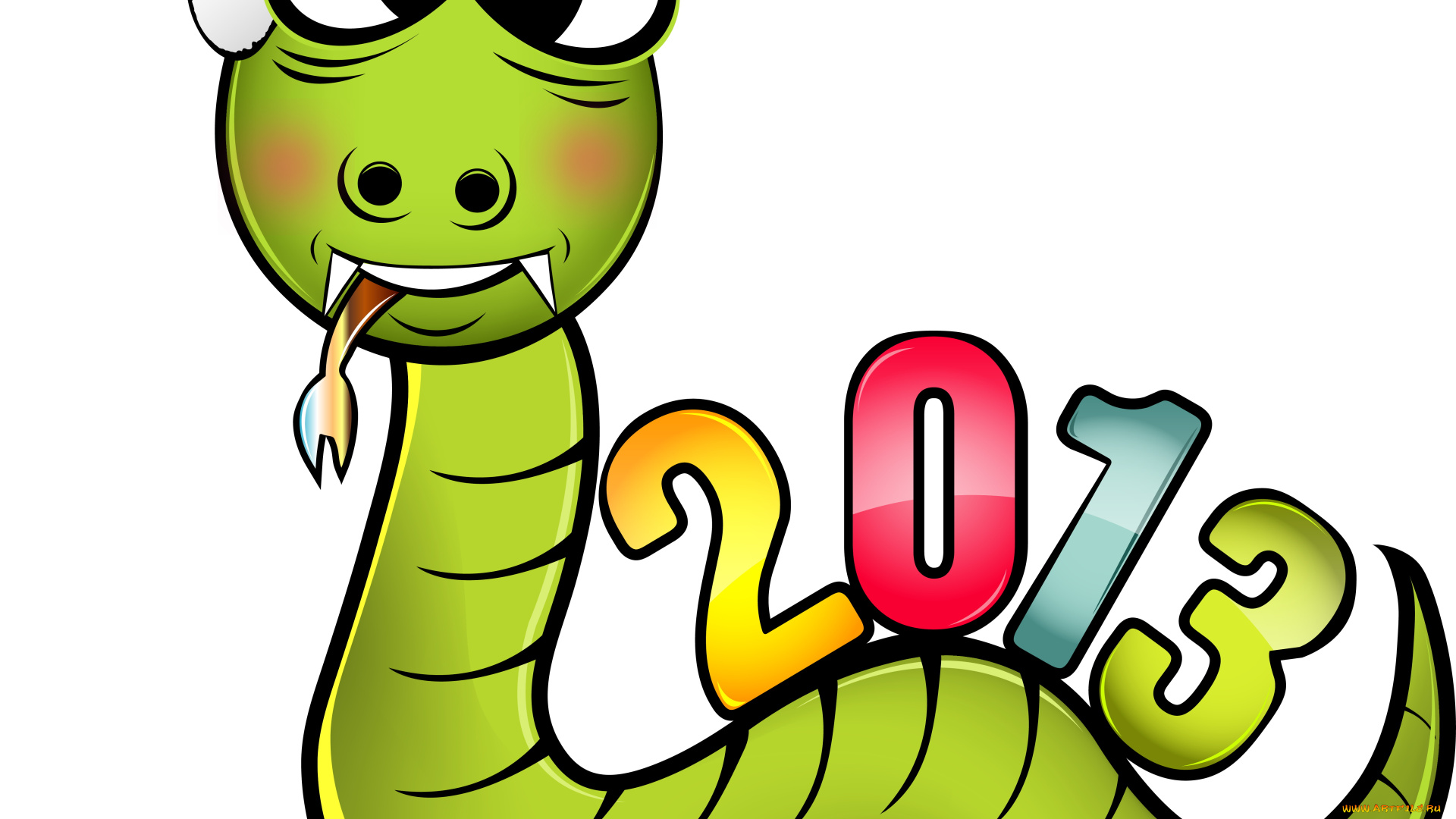 праздничные, векторная, графика, новый, год, змея