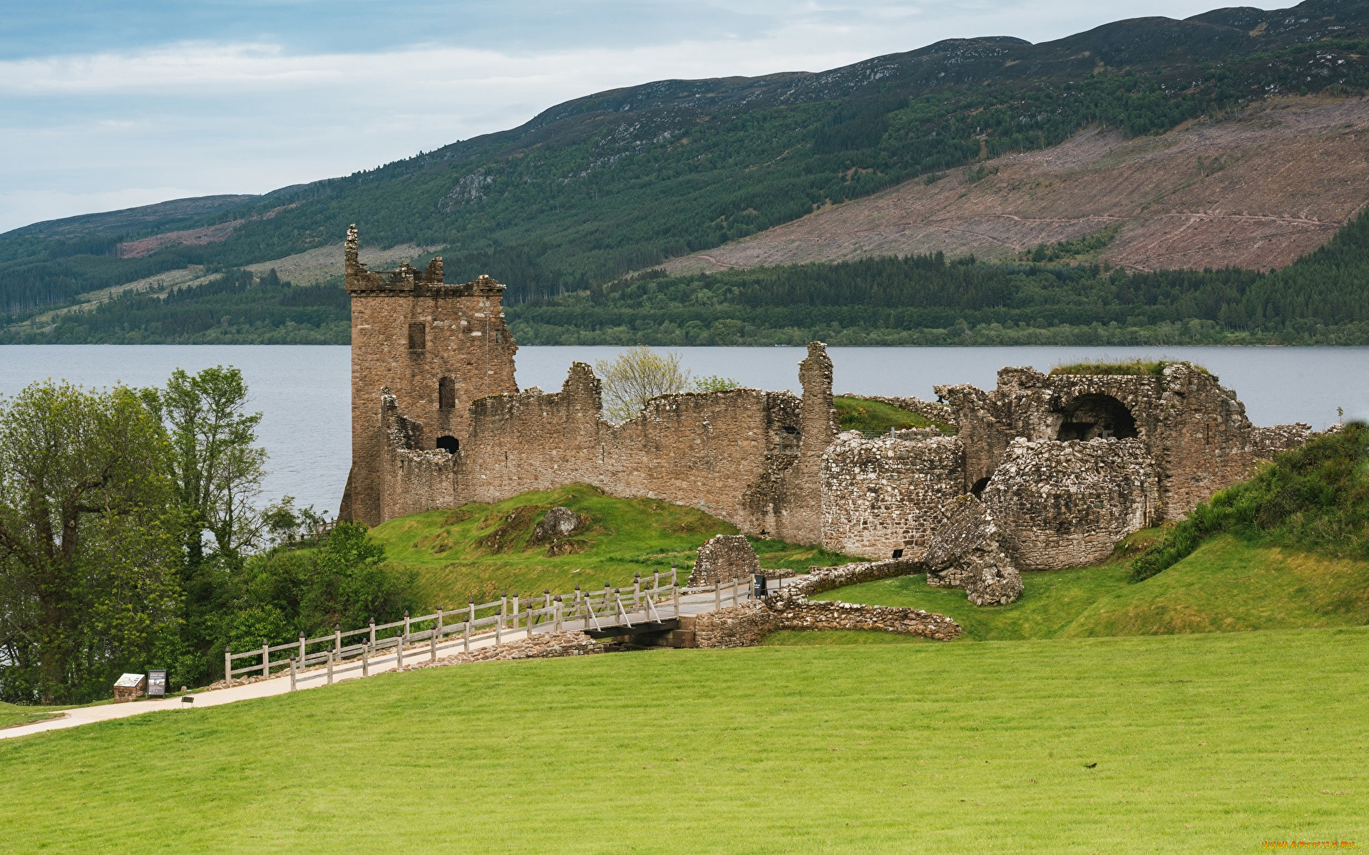 loch, ness, urquhart, castle, scotland, города, замки, англии, loch, ness, urquhart, castle