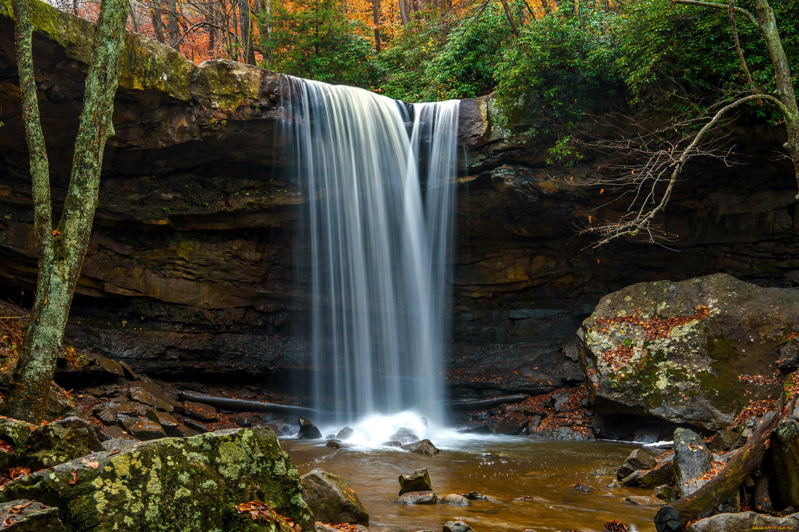 cucumber, waterfall, ohiopyle, state, park, природа, водопады, cucumber, waterfall, ohiopyle, state, park