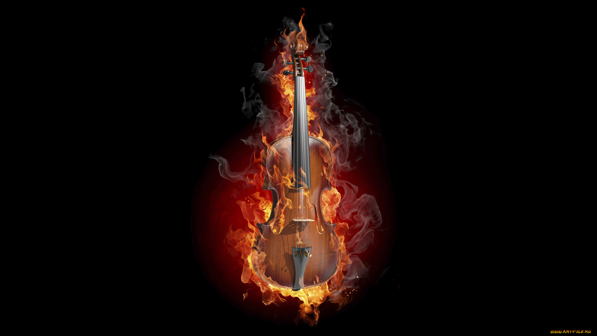 музыка, музыкальные, инструменты, дым, огонь, скрипка
