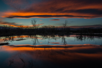 Картинка природа восходы закаты отражение вода вечер закат