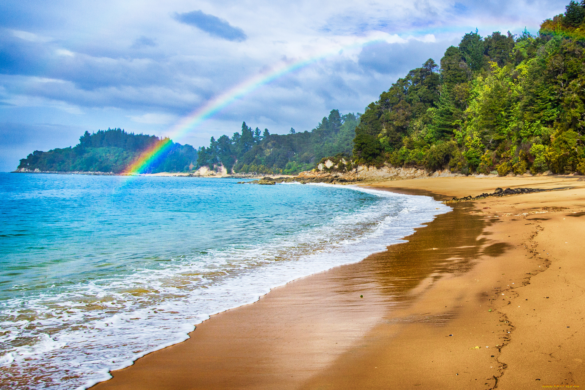 природа, радуга, пляж