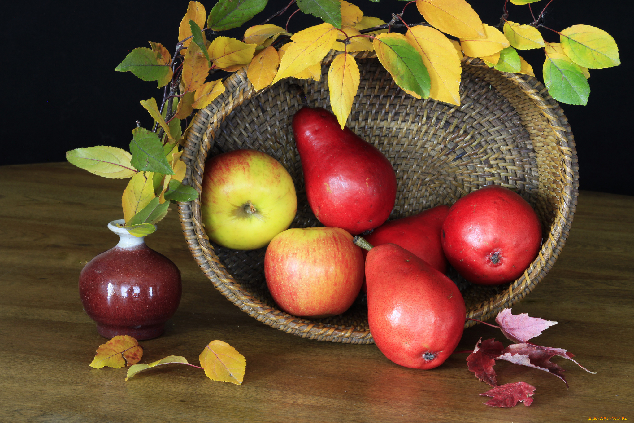 еда, фрукты, ягоды, листья, яблоки, груши