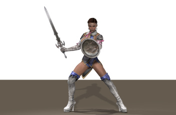 Картинка 3д+графика амазонки+ amazon амазонка щит меч воительница фон взгляд девушка