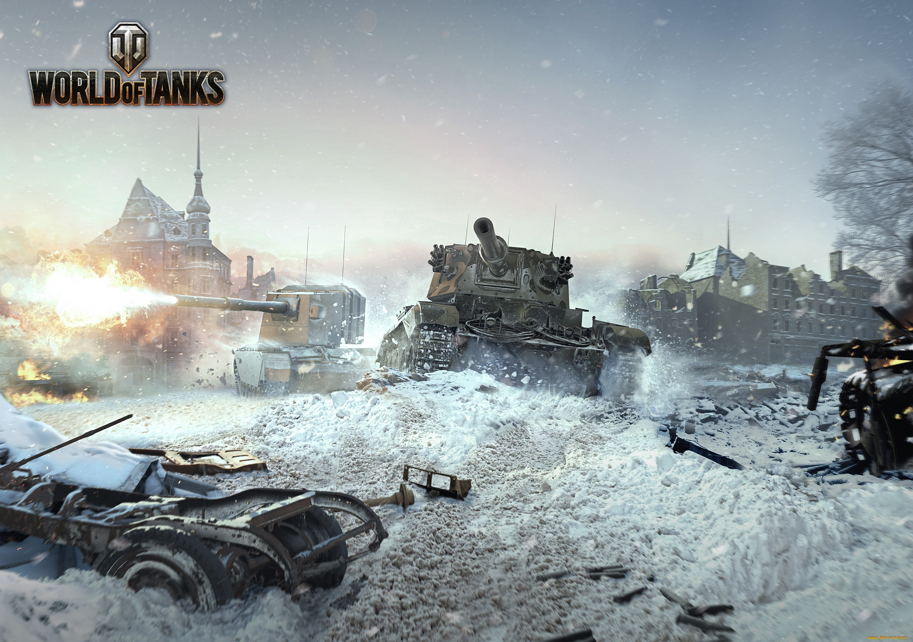 видео, игры, мир, танков, , world, of, tanks, снег, танки