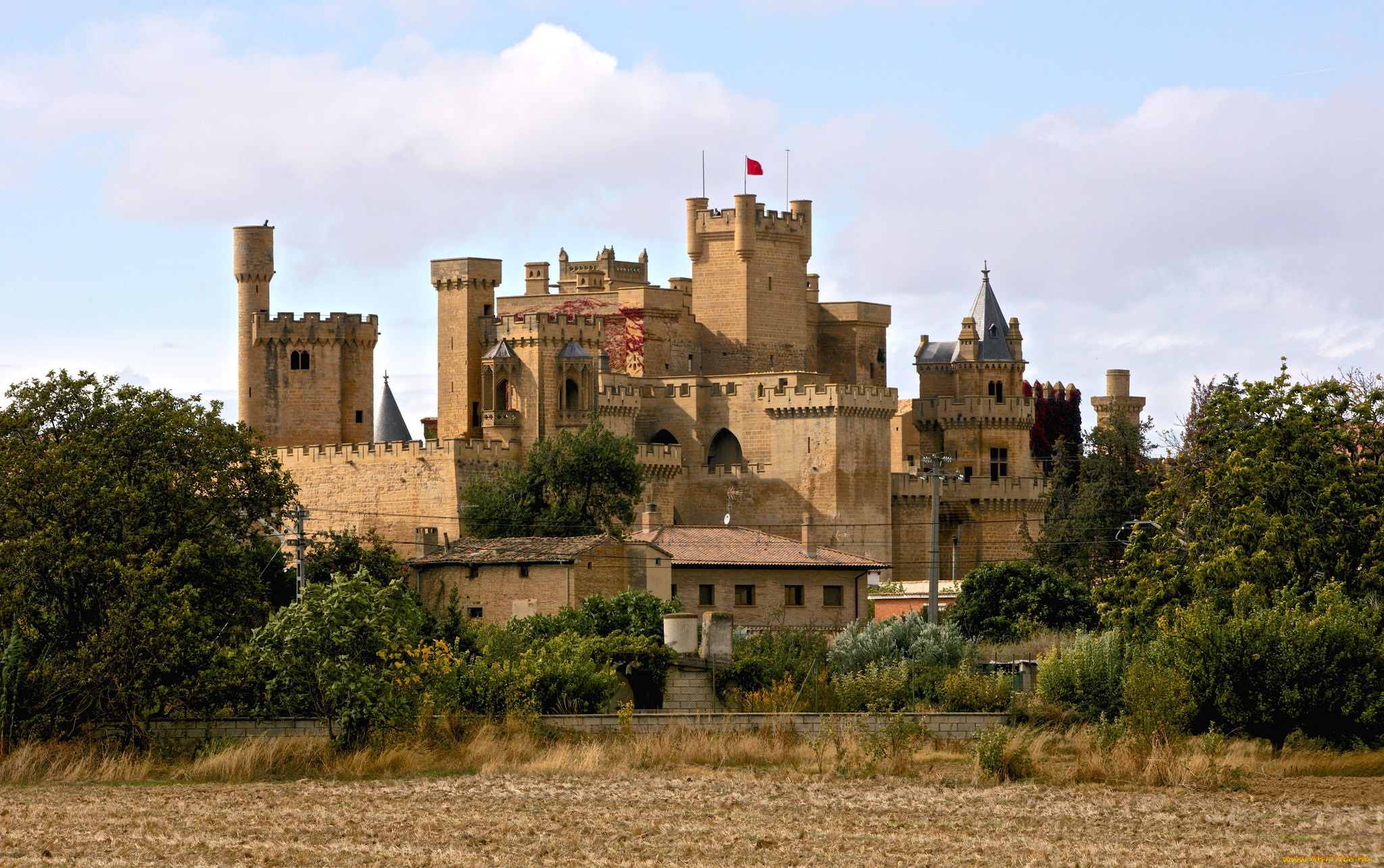 castillo, real, de, olite, города, замки, франции, фортпост