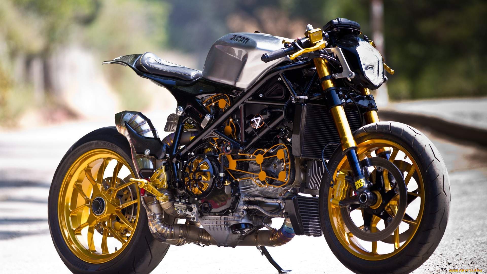 мотоциклы, customs, yellow, black, custom