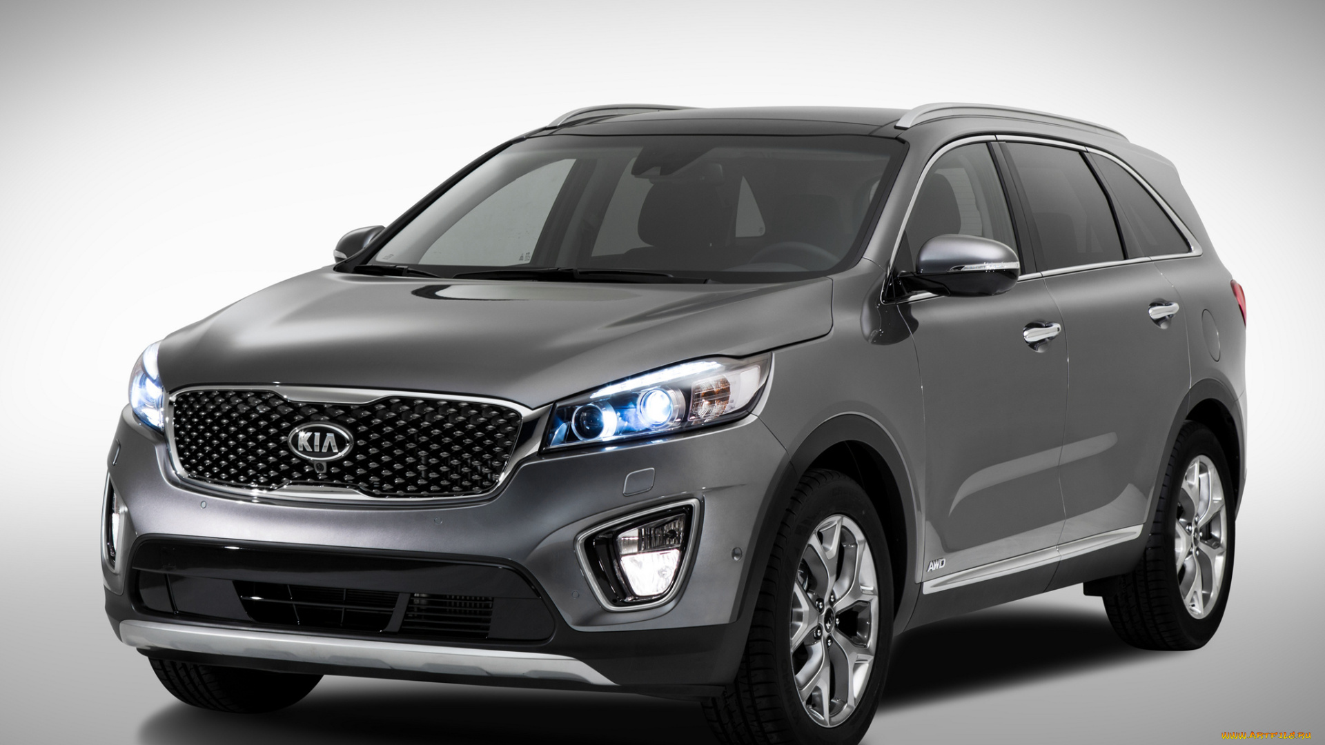 автомобили, kia, sorento, темный, 2014г