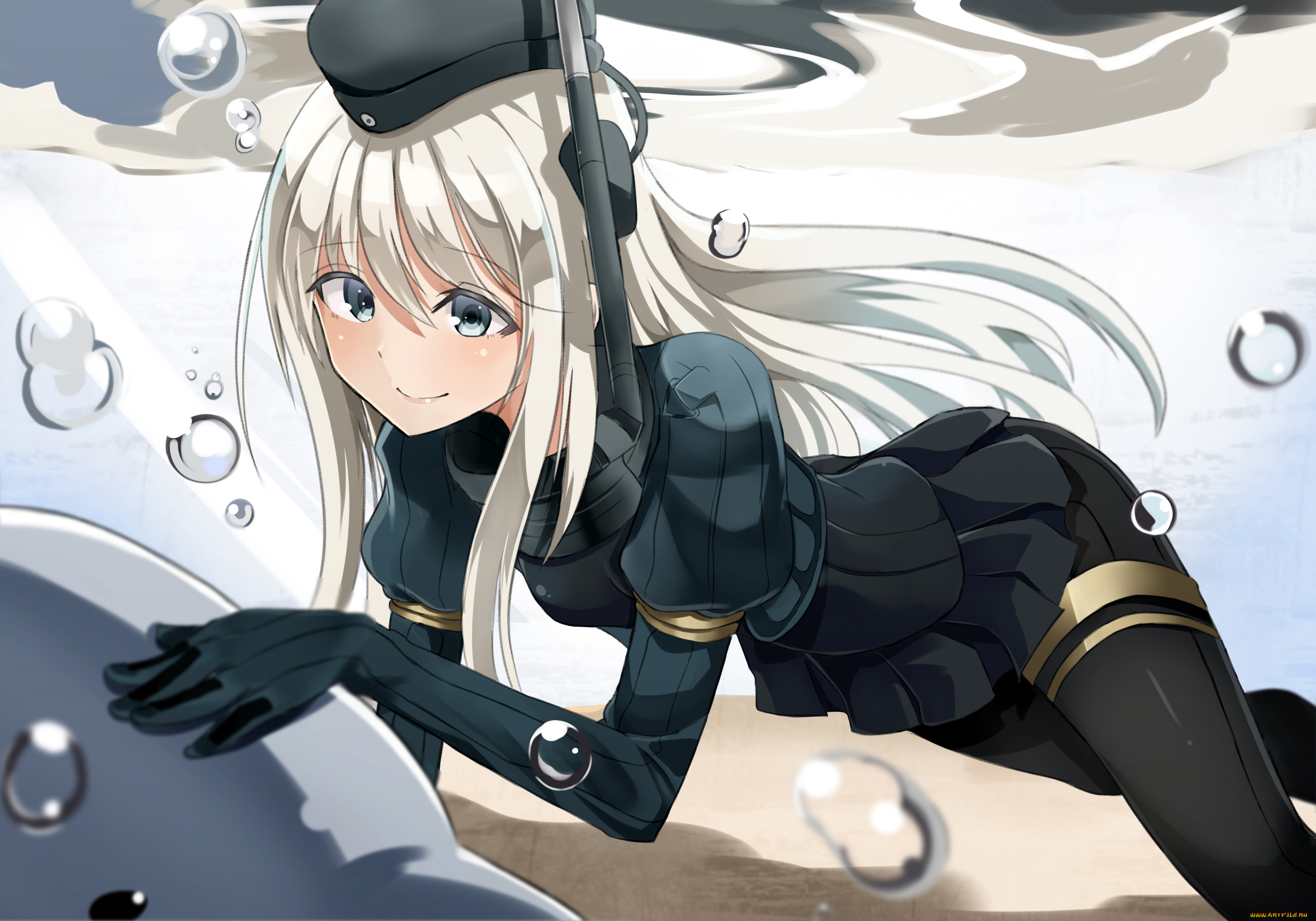 аниме, kantai, collection, shirousa, kancolle, u-511, kantai, collection