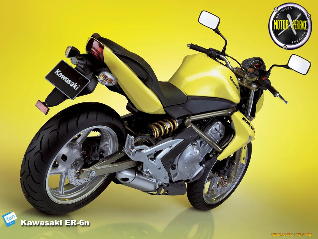 kawasaki, er, geel, мотоциклы